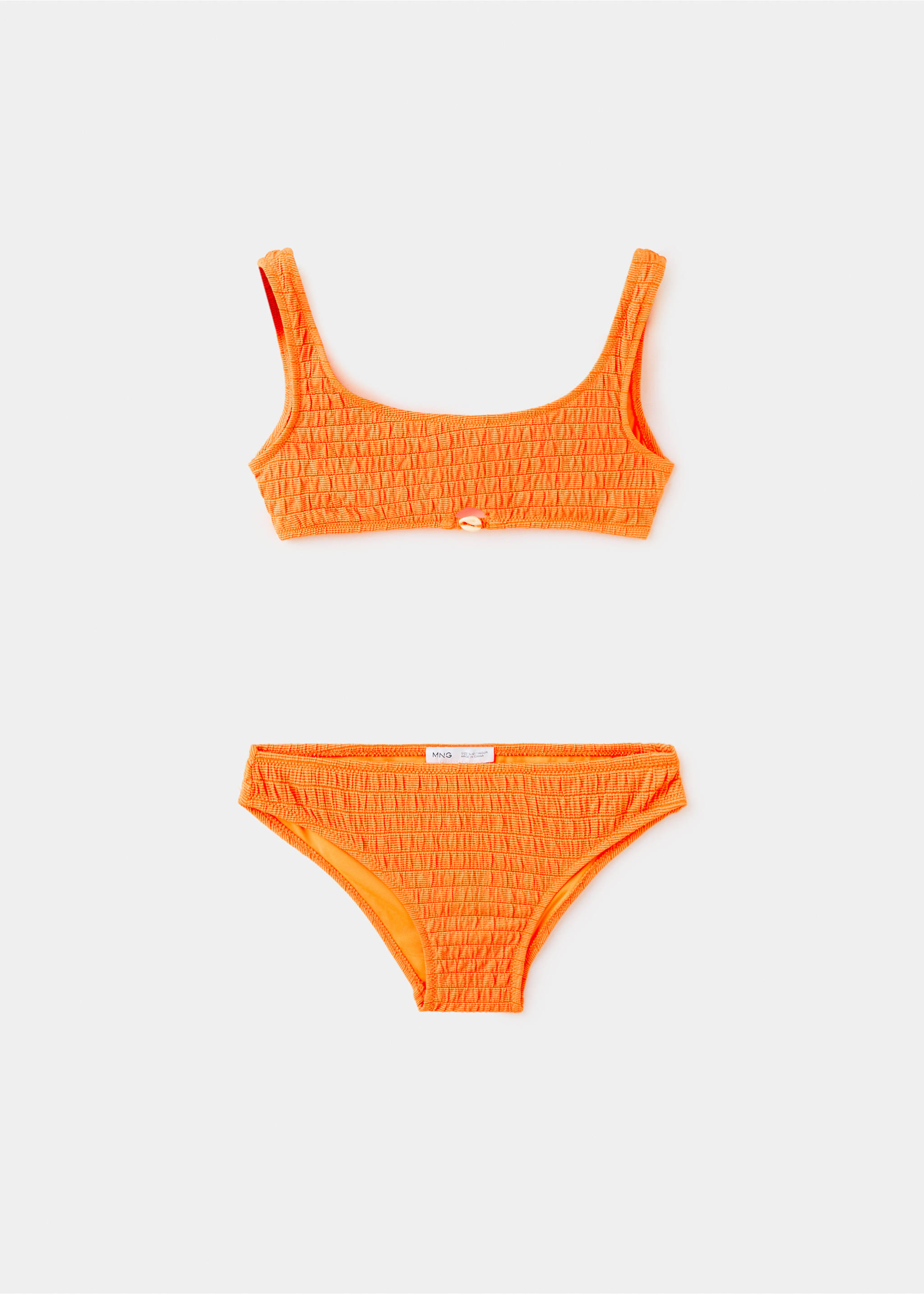 Textured bikini - Article without model, Orange. Ref: 27077918-00.