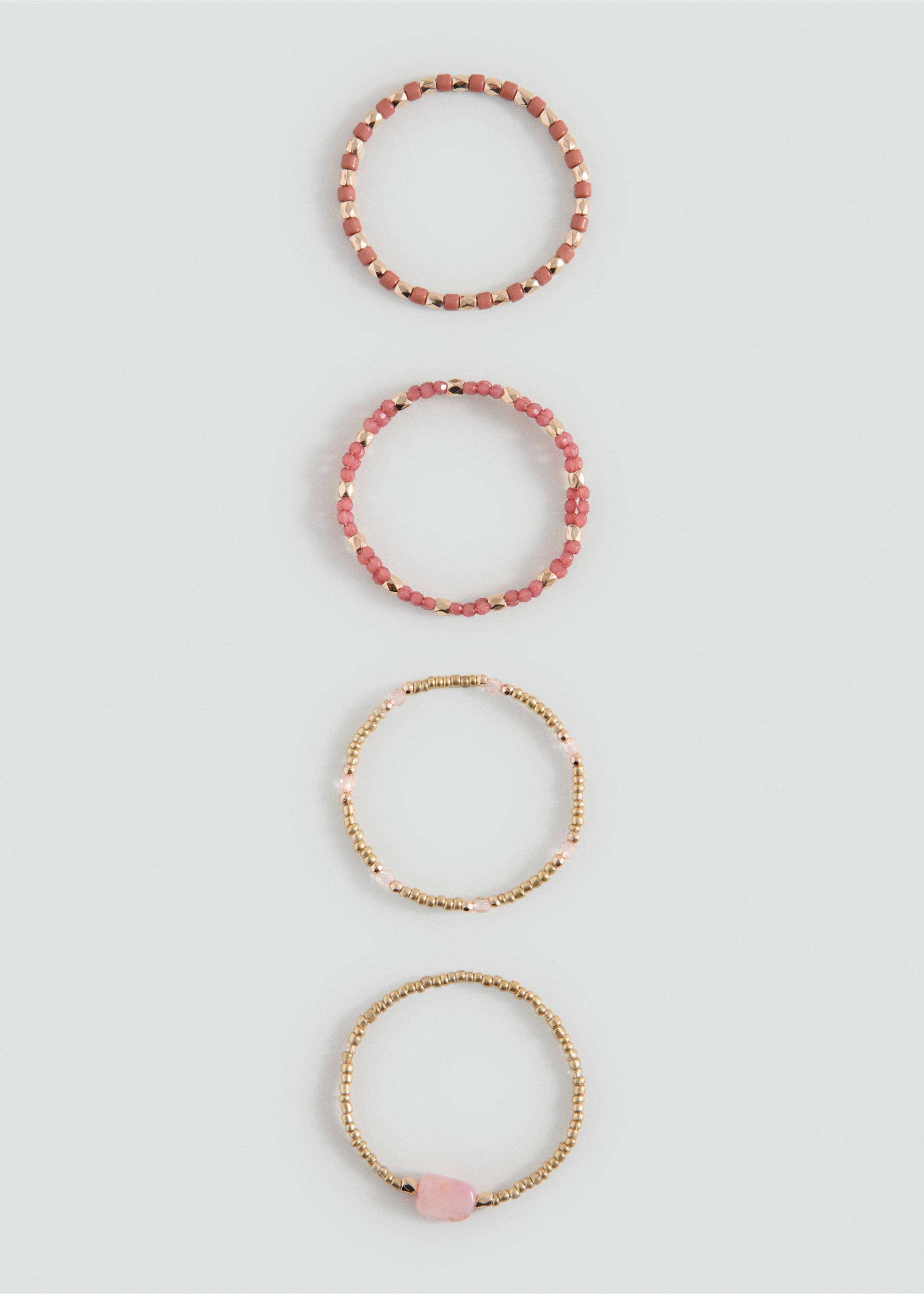 Pack 4 pulseras combinadas - Plano medio, Granate. Ref: 27077919-00.