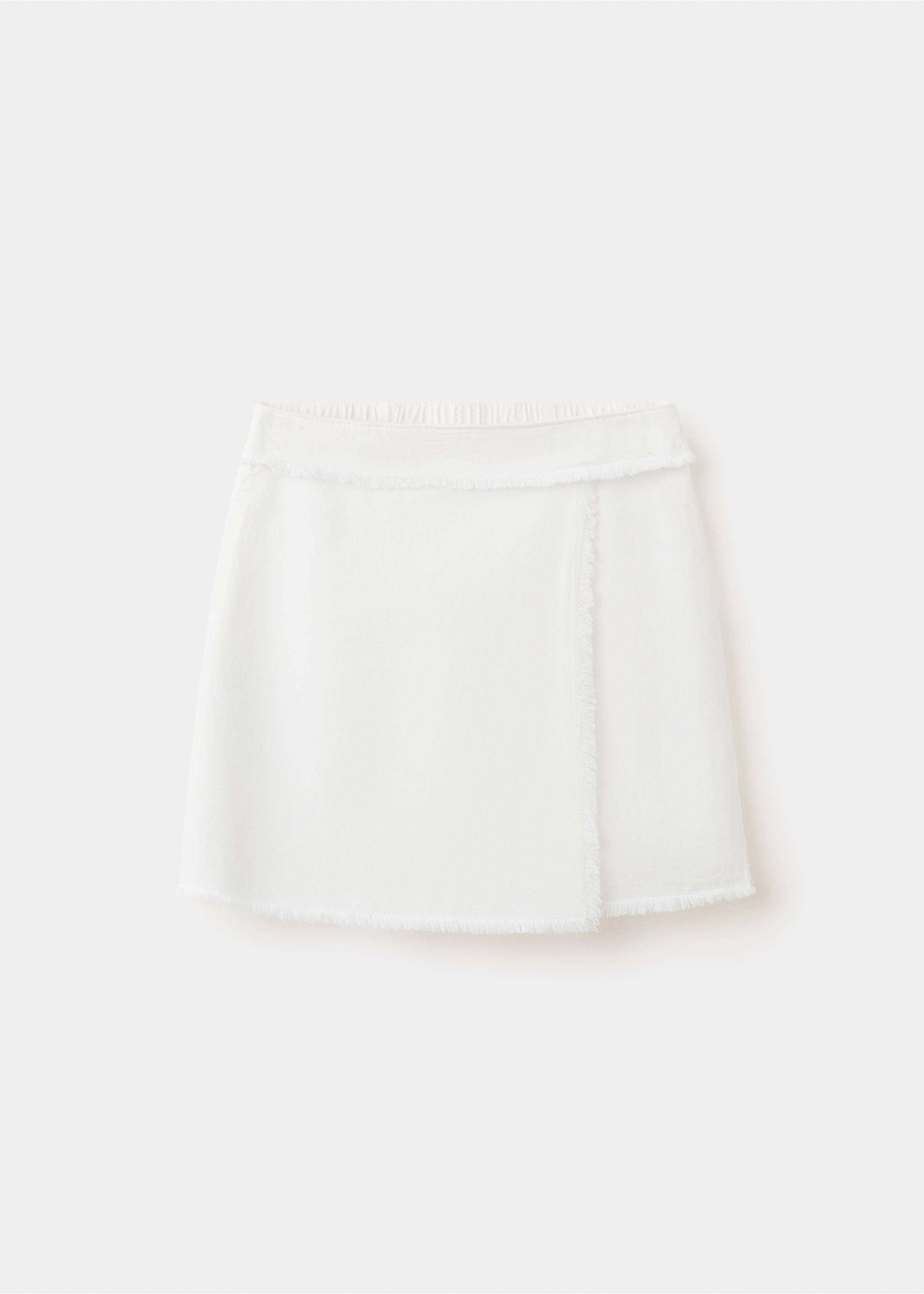 Faldilla amb detalls desfilats - Article sense model, Blanc. Ref: 27077920-00.