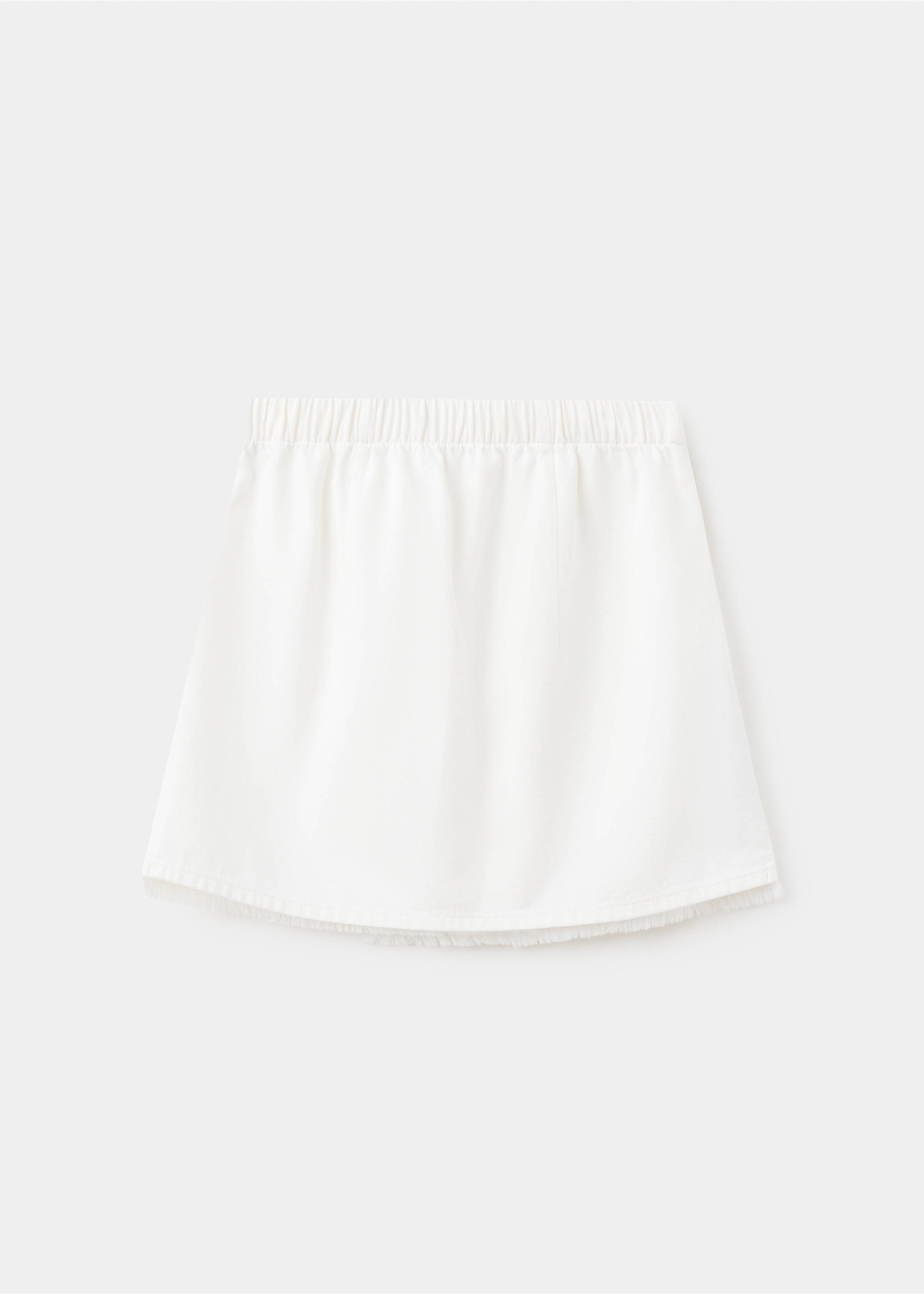 Frayed detail skirt - Reverse of the article, White. Ref: 27077920-00.