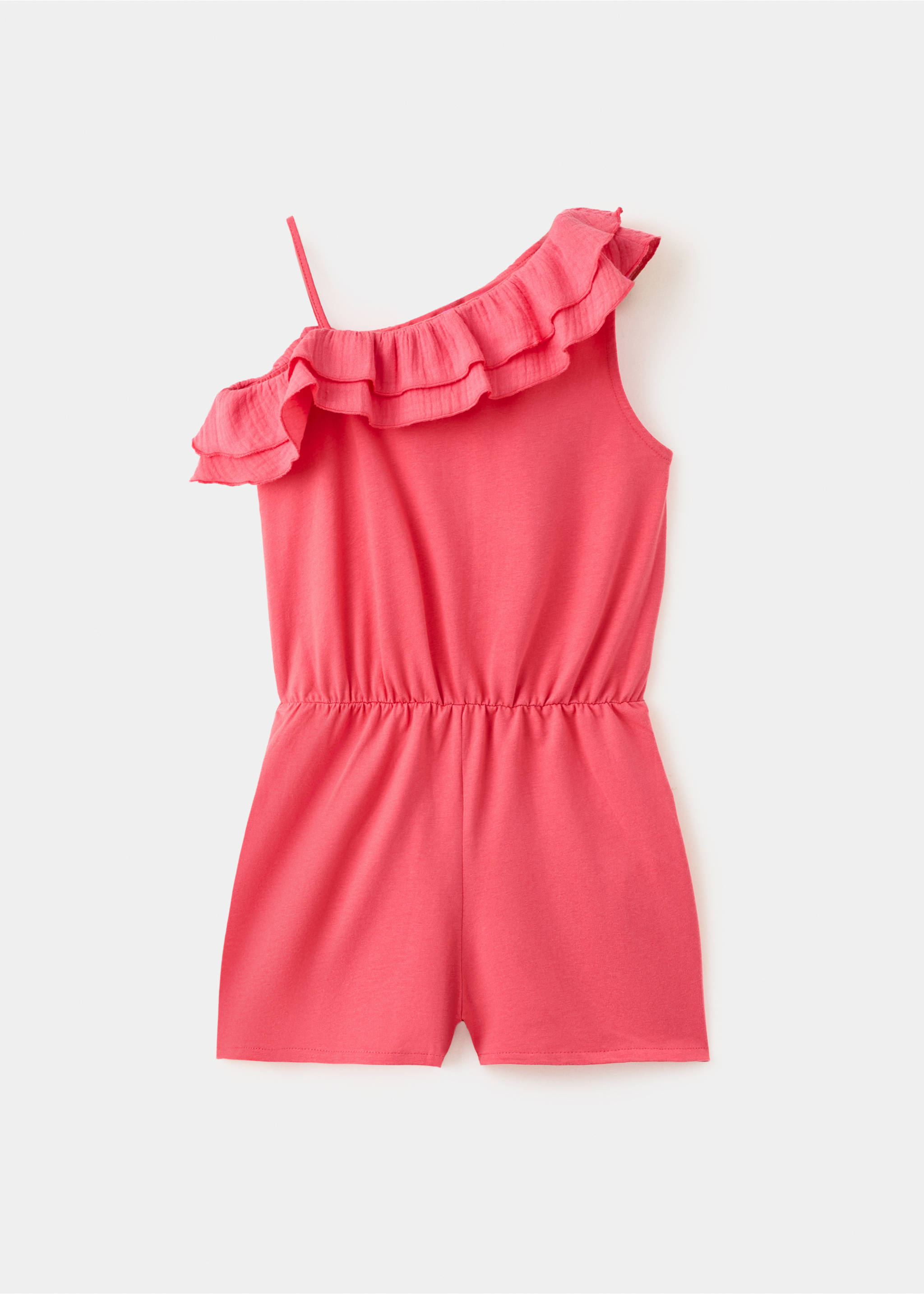 Asymmetric frill jumpsuit - Reverse of the article, Coral Red. Ref: 27077923-00.