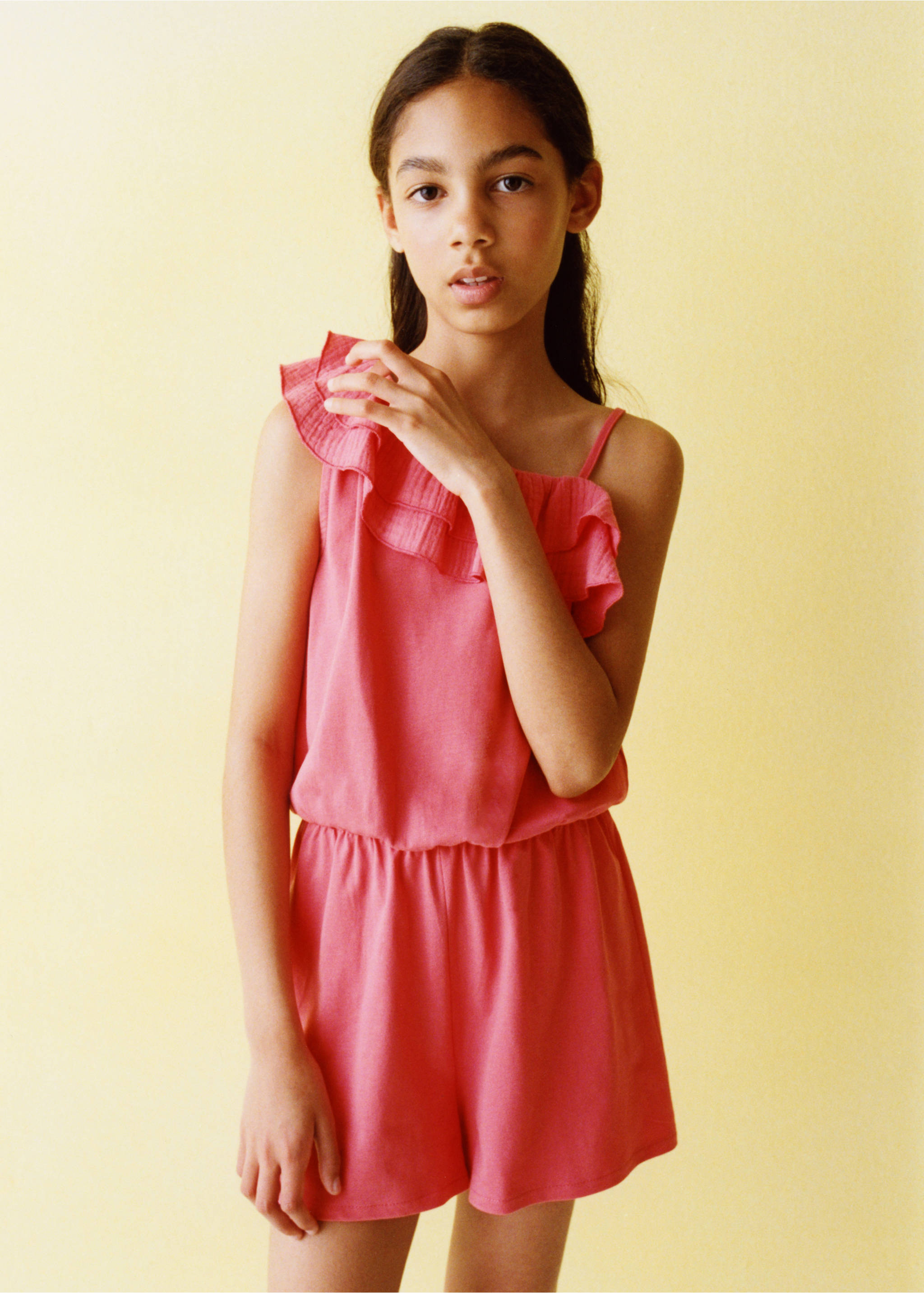 Combinaison asymétrique à volants - Détail de l'article 5, Corail. Ref: 27077923-00.