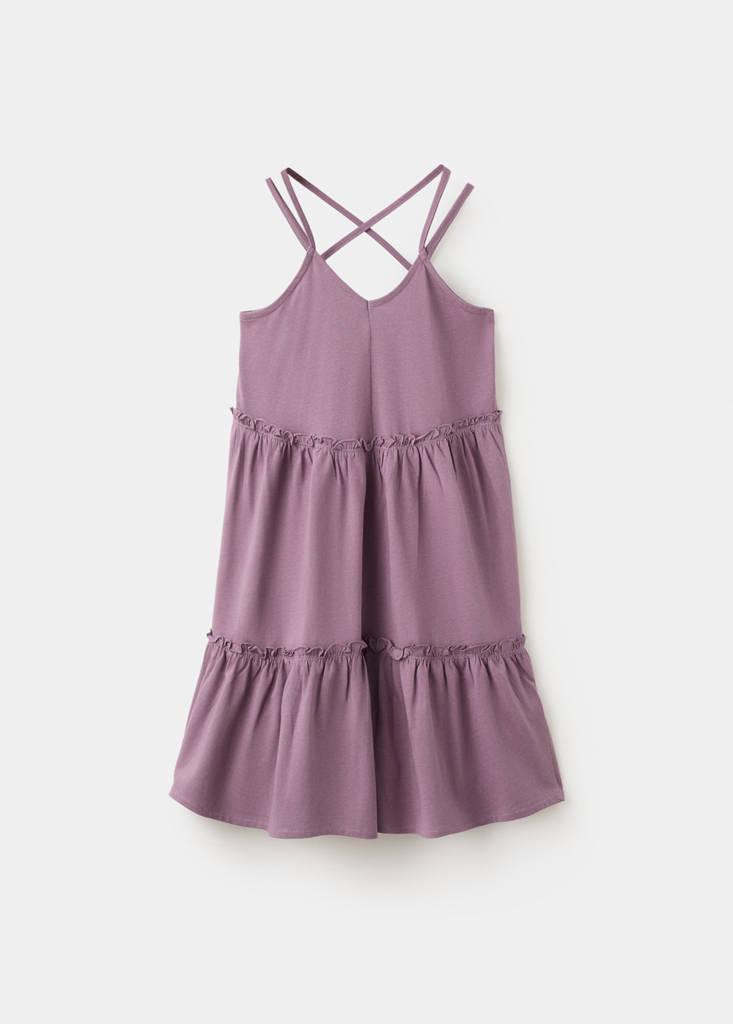 Short ruffled dress — Purple