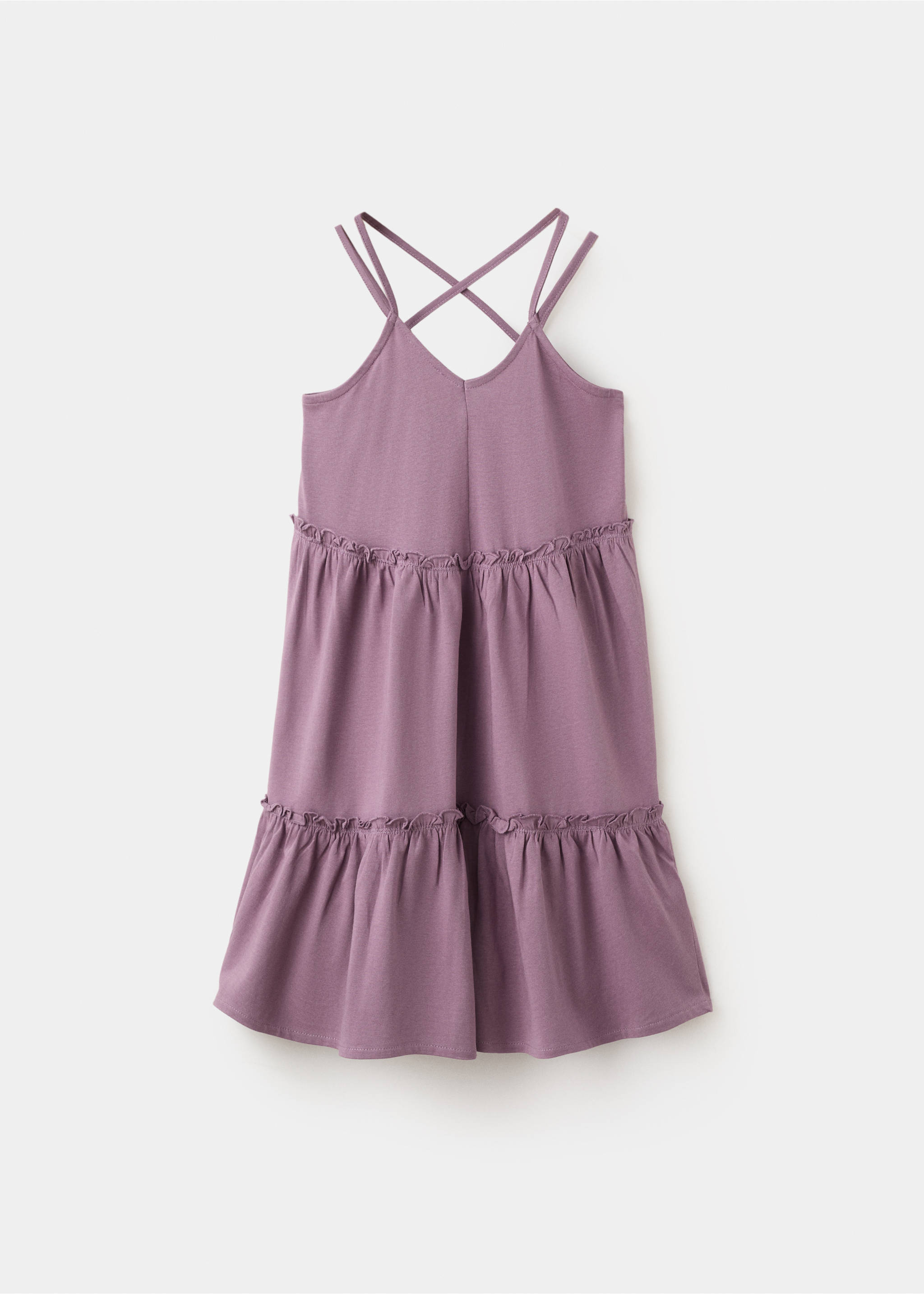 Short ruffled dress - Reverse of the article, Purple. Ref: 27077927-00.