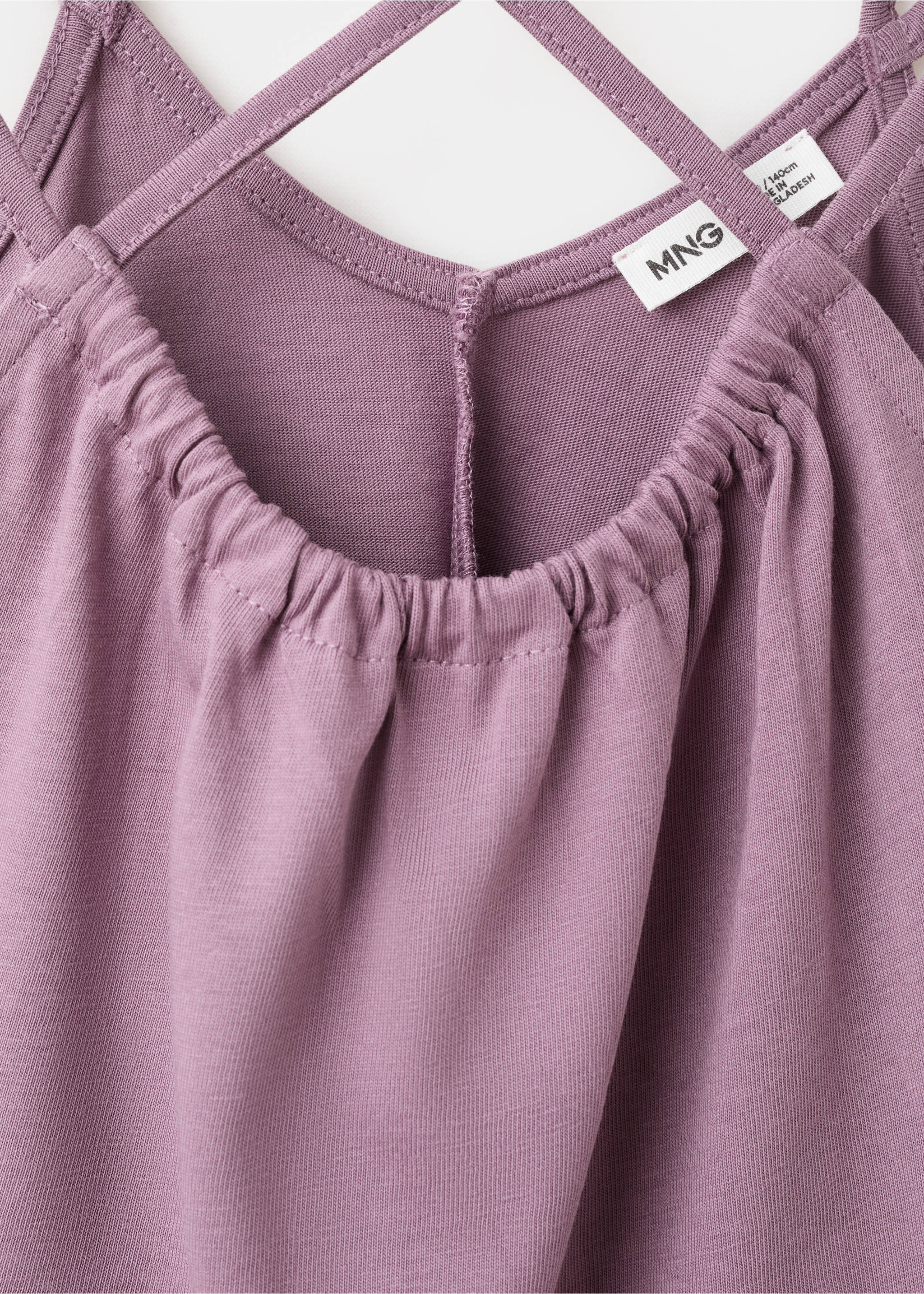 Short ruffled dress - Details of the article 8, Purple. Ref: 27077927-00.