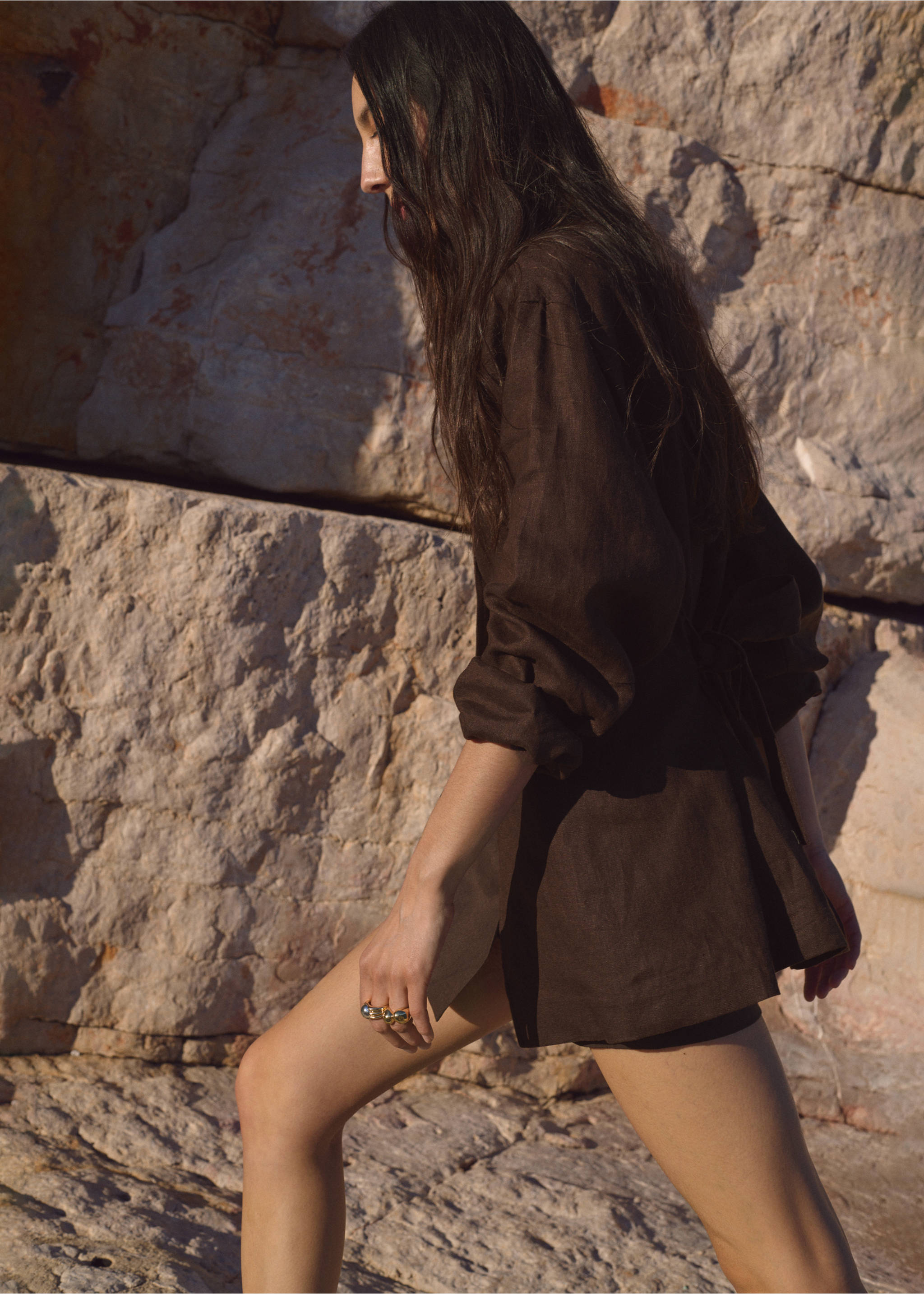 Printed skirt line - Details of the article 1, Chocolate. Ref: 27077928-00.