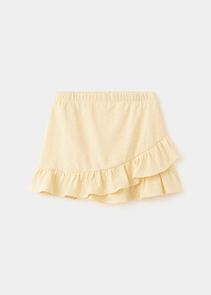 Ruffled trouser skirt — Pastel Yellow