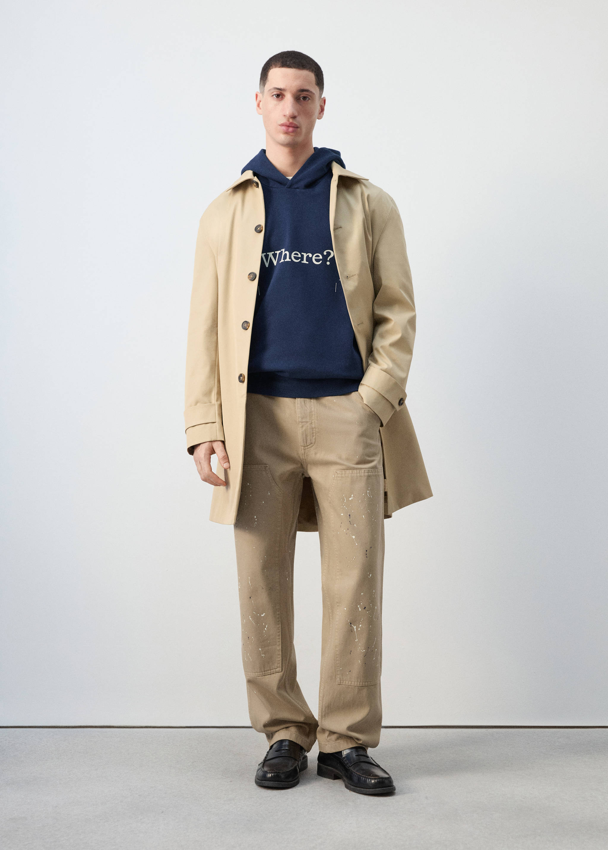 جينز بتأثير بقع بقصة عادية - رؤية عامة