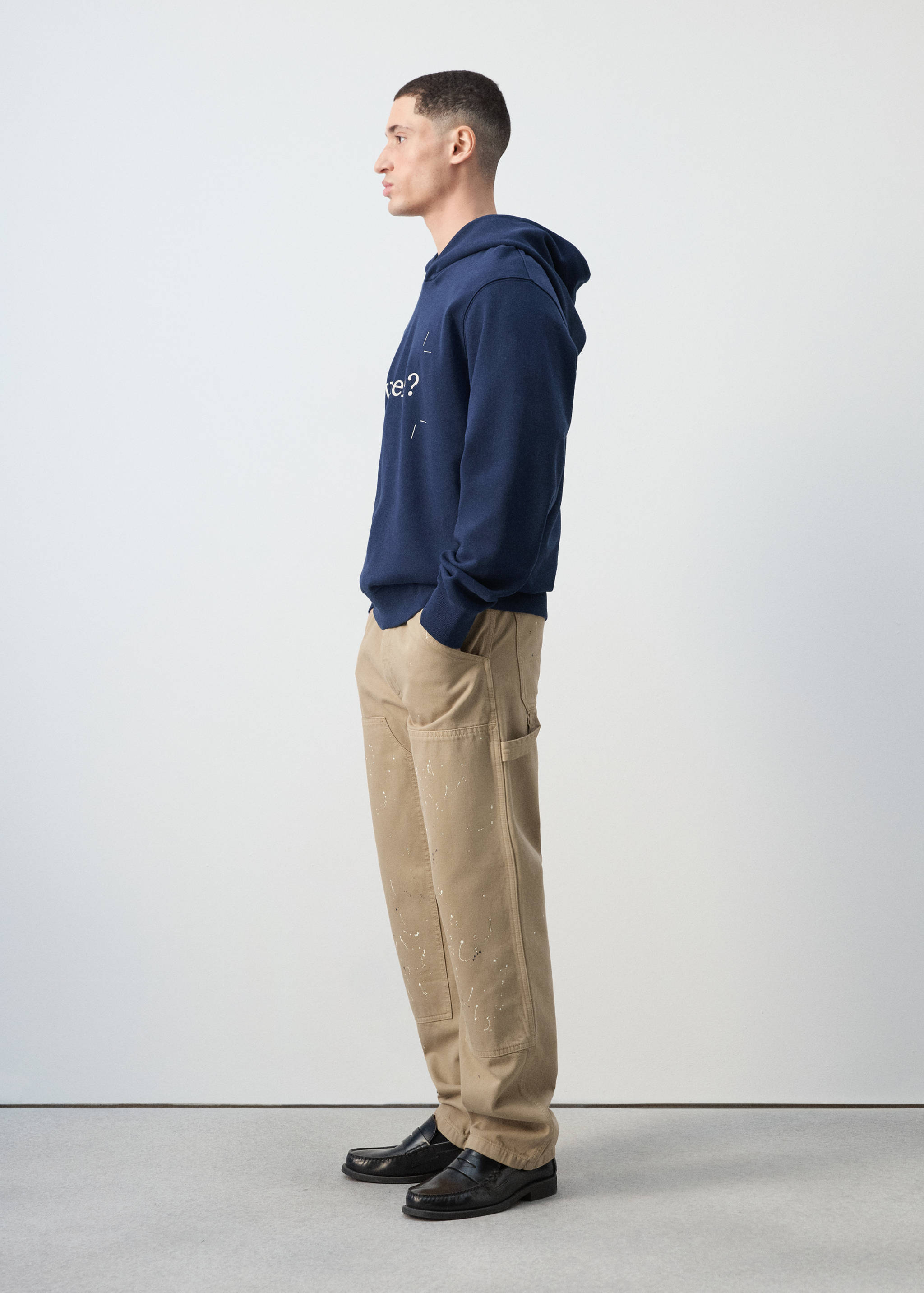 جينز بتأثير بقع بقصة عادية - تفاصيل المنتج 2