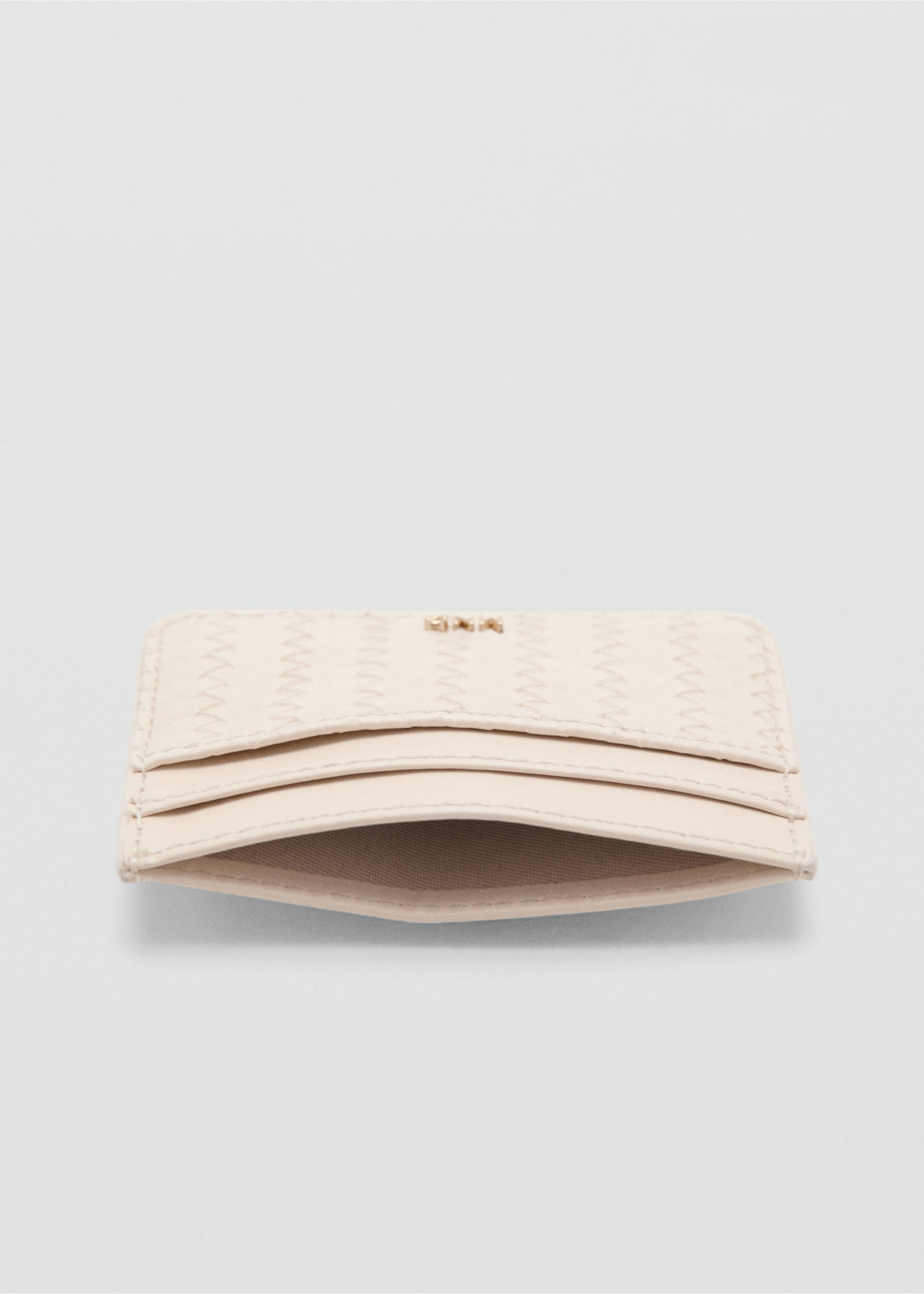 Braided cardholder - Details of the article 1, Off White. Ref: 27077932-00.
