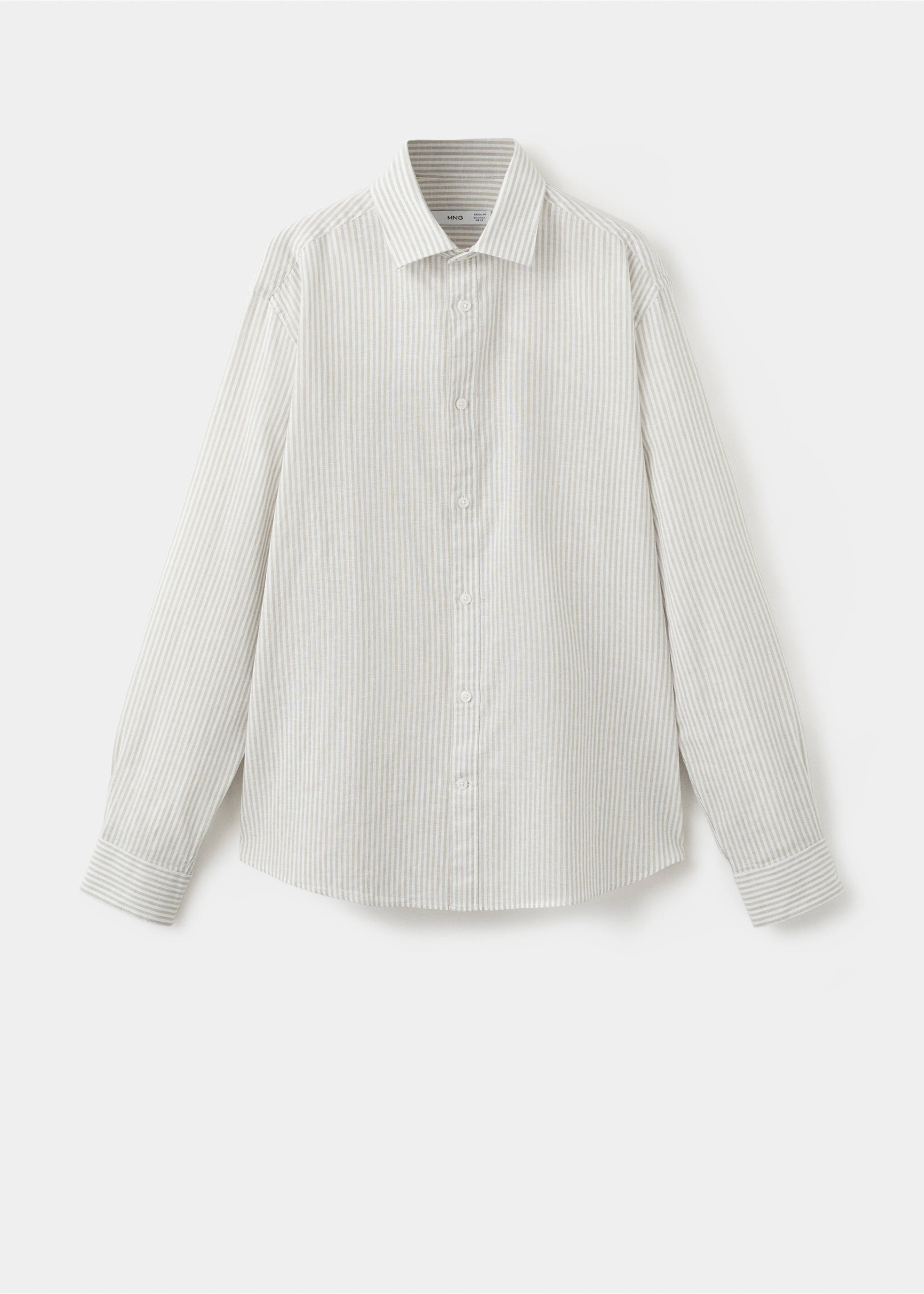 Cotton linen-blend regular-fit shirt - Article without model, Sand. Ref: 27077933-00.