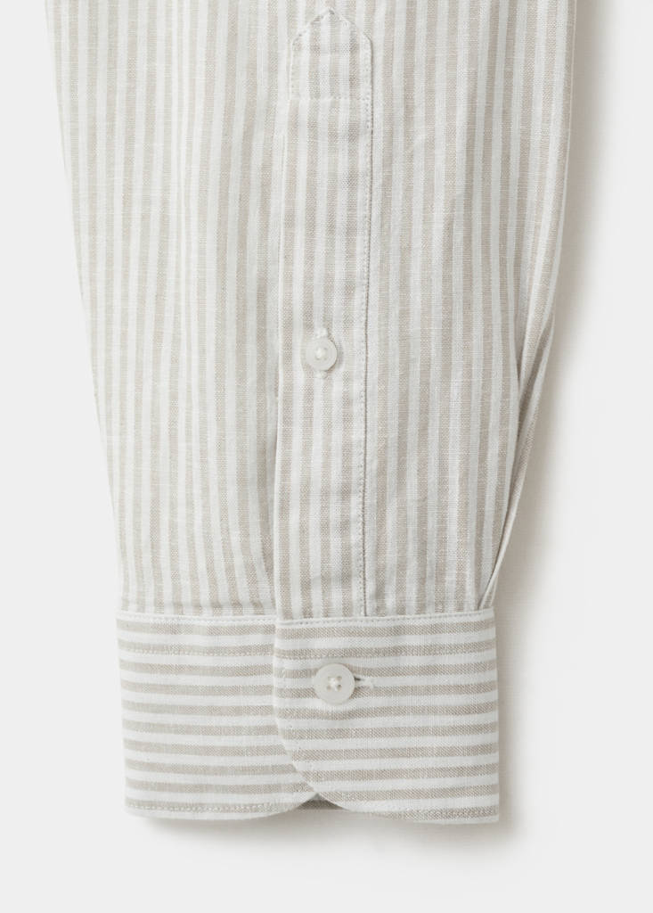 Regular fit linen-cotton blend shirt — Sand