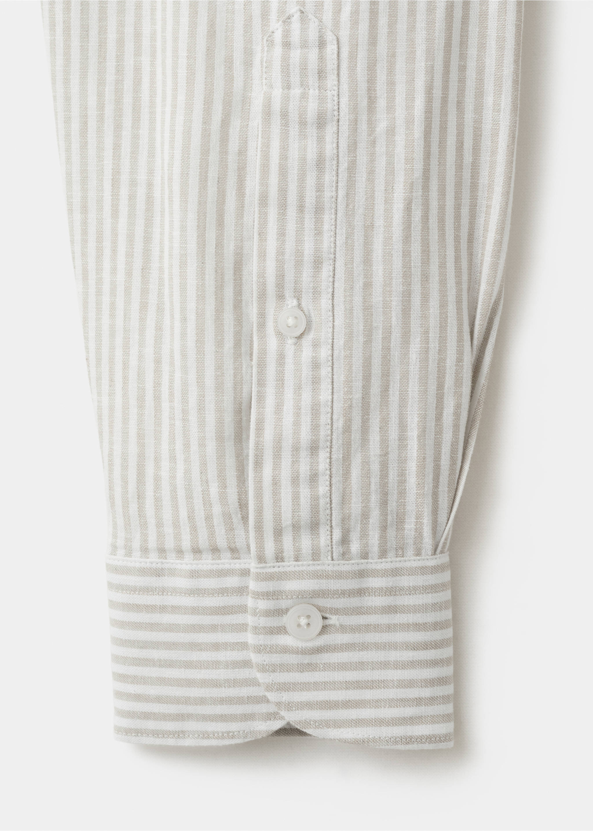 Cotton linen-blend regular-fit shirt - Details of the article 0, Sand. Ref: 27077933-00.