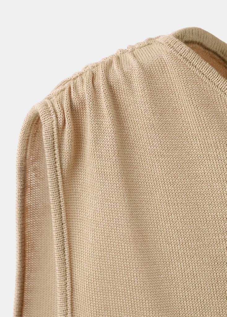 Plain asymmetrical top — Beige