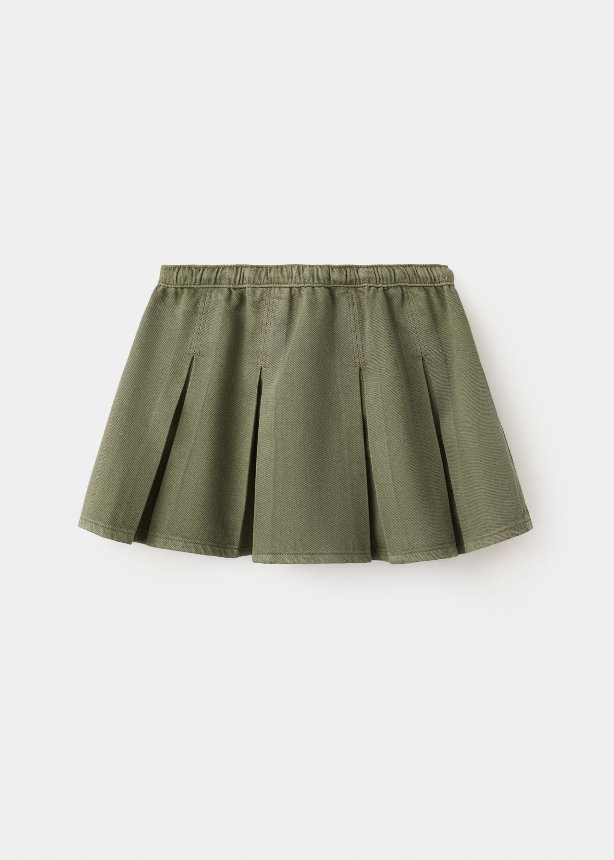 تنورة بليسيه من القطن والليوسيل - الجهة الخلفية للمنتج, أسمر ضارب إلى الصفرة. Ref: 27077935-00.