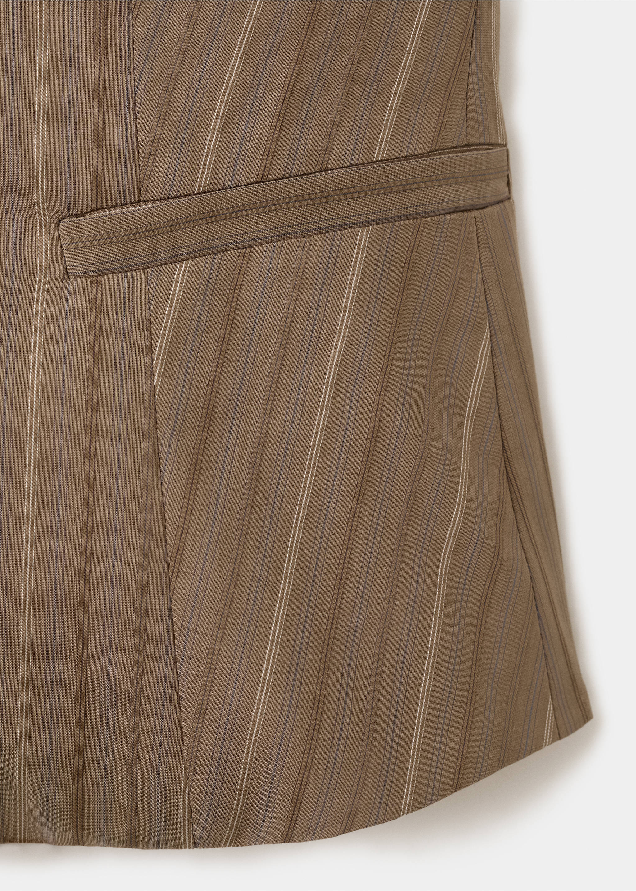 Striped halter neck top - Details of the article 8, Brown. Ref: 27077937-00.