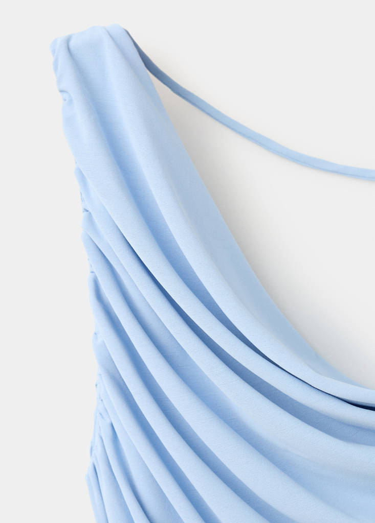 Open-back draped top — Blue