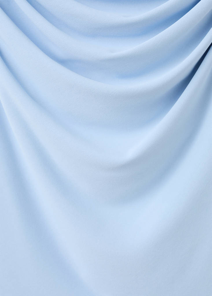 Open-back draped top — Blue