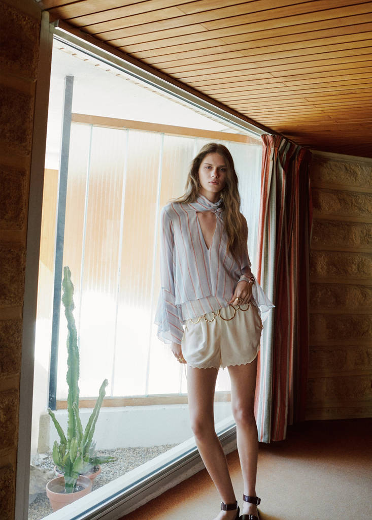 Ruffles stripe-patterned blouse — Blue