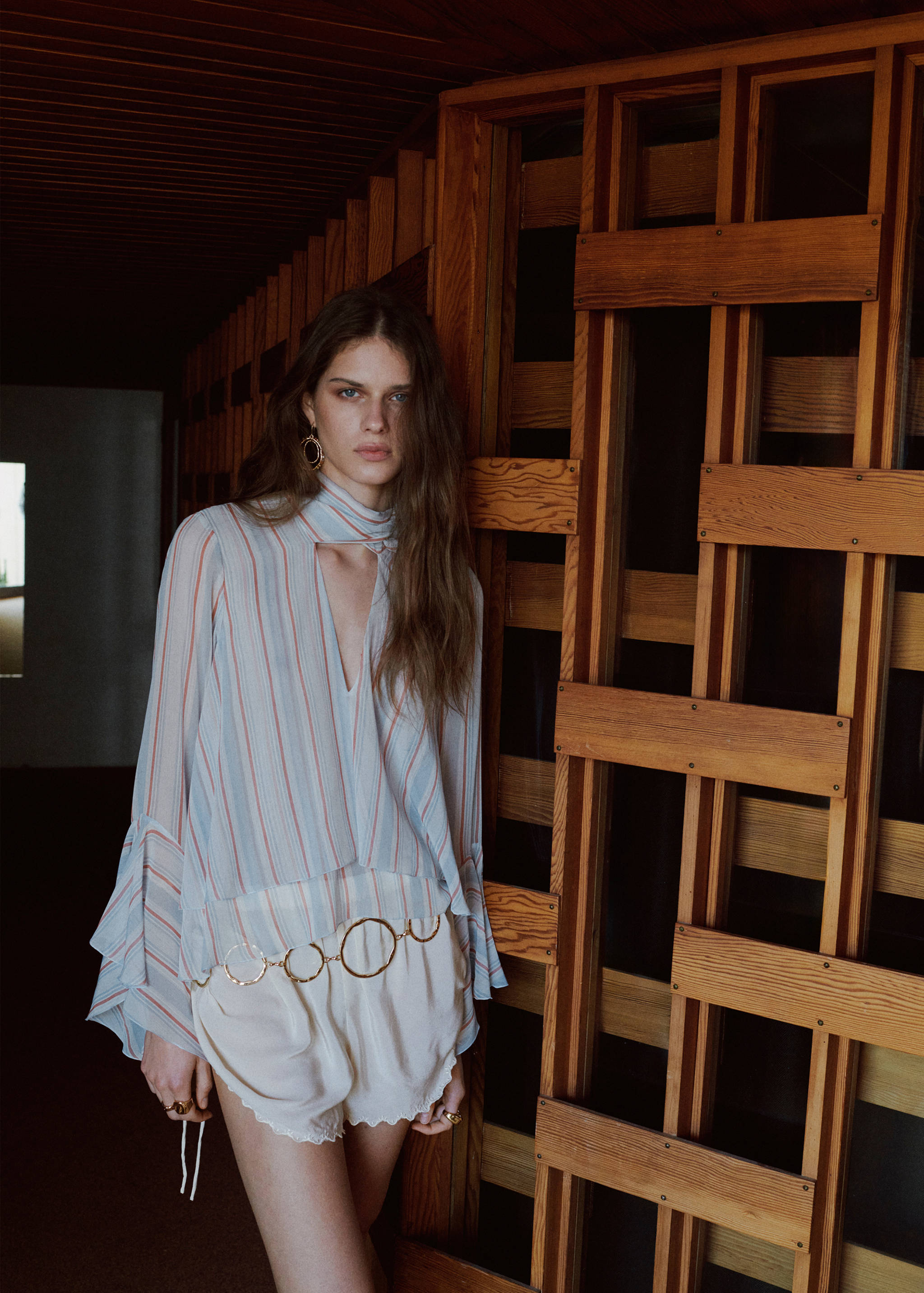 Ruffles stripe-patterned blouse - Medium plane