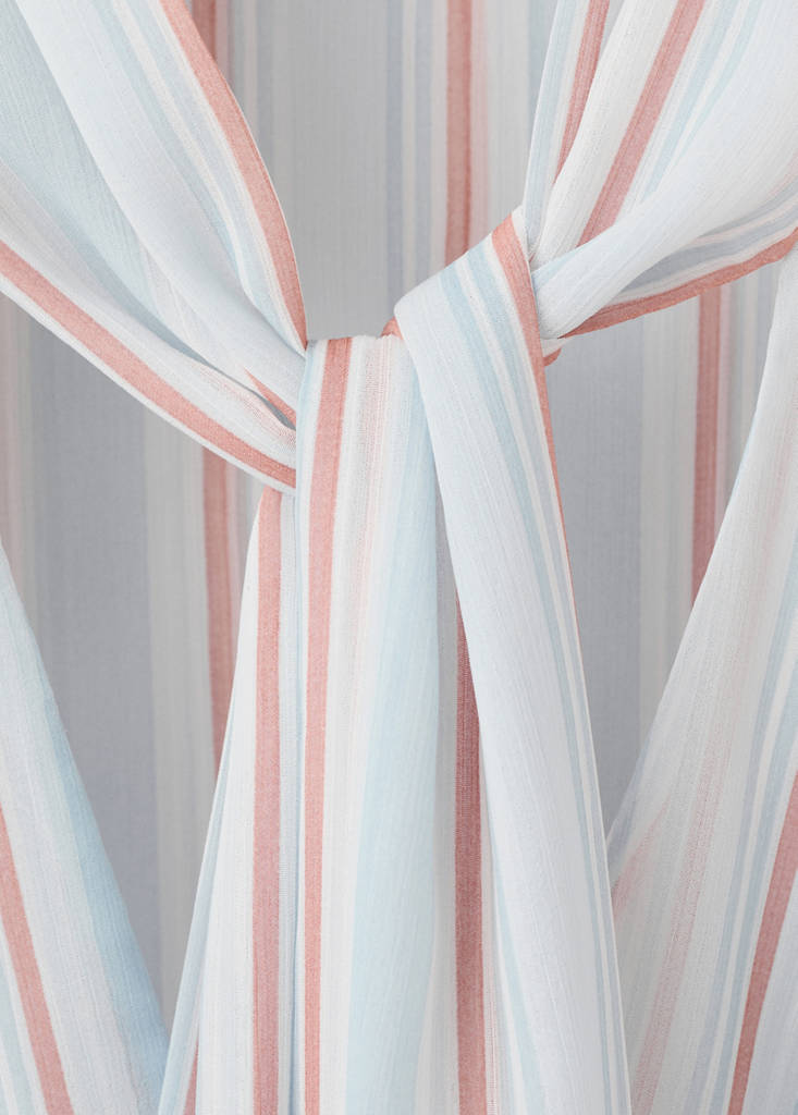 Ruffles stripe-patterned blouse — Blue