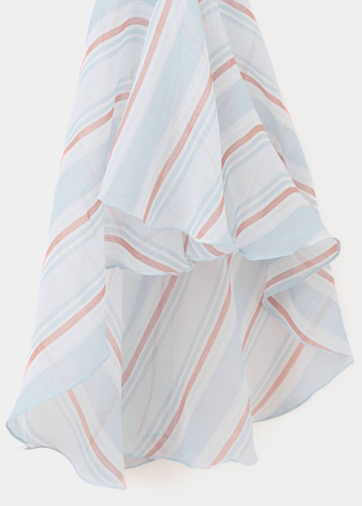 Ruffles stripe-patterned blouse — Blue