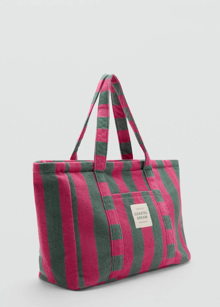 Striped diaper bag