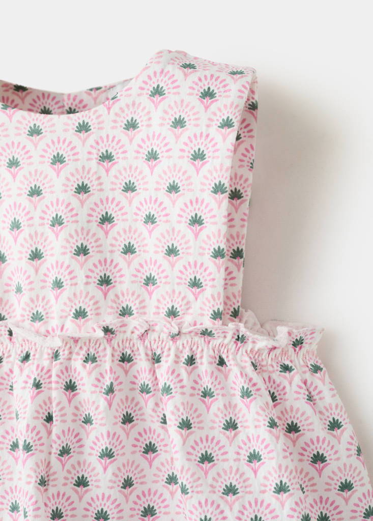 Printed dress and nappy cover — Off White