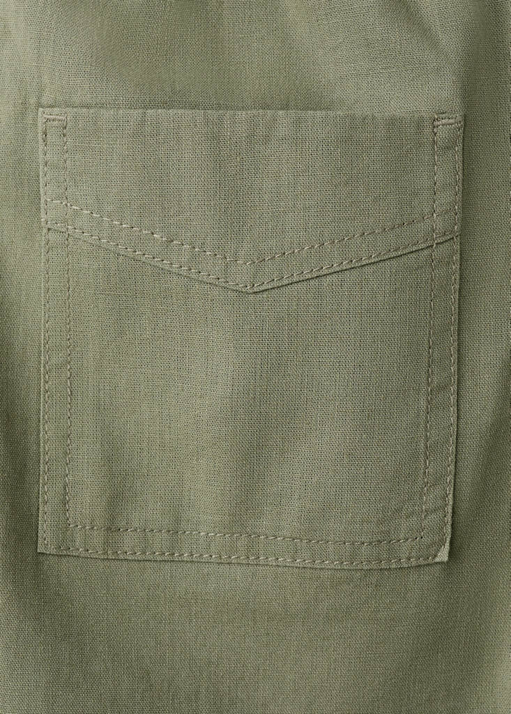 Straight linen Bermuda shorts — Khaki