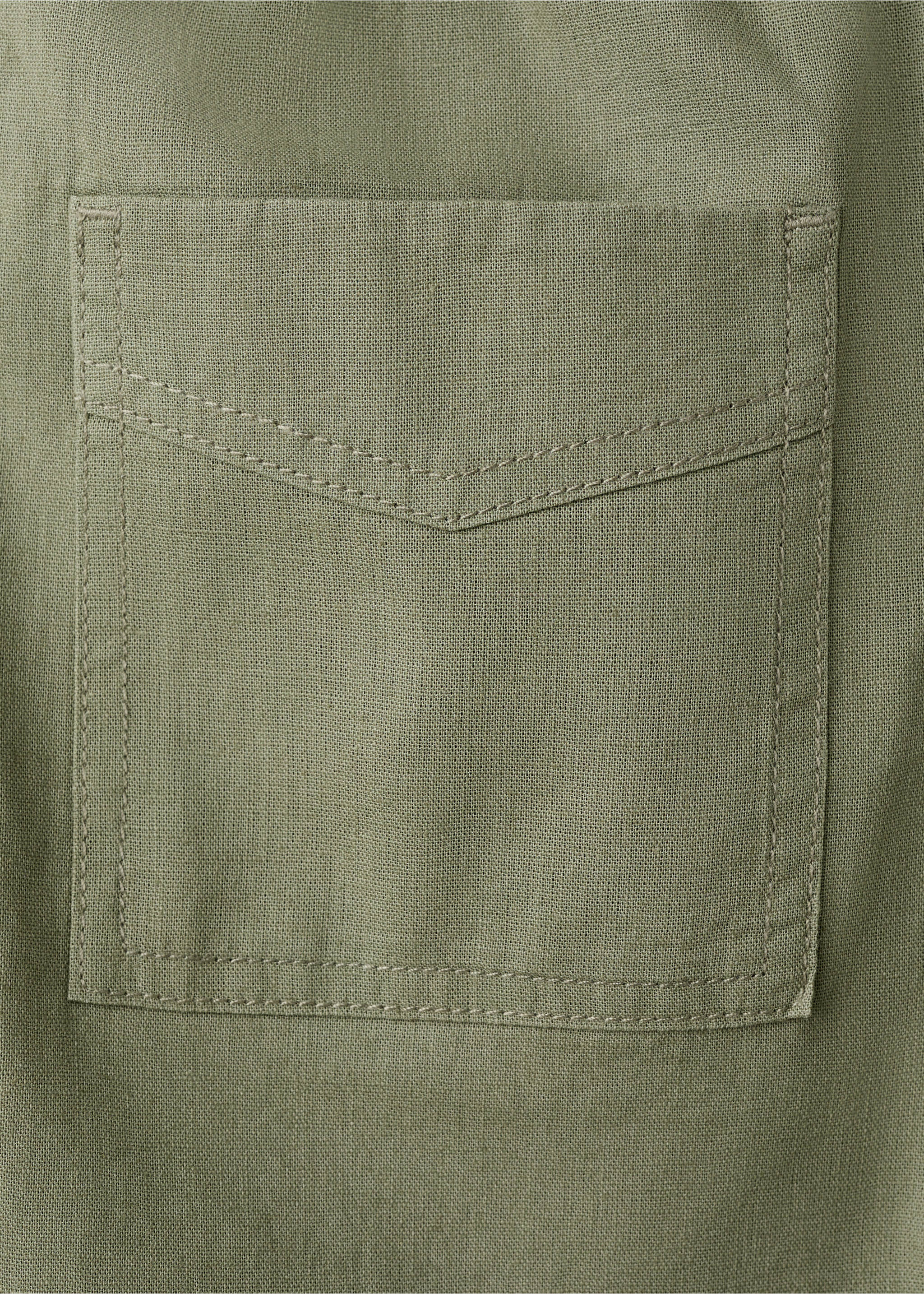 Straight linen Bermuda shorts - Details of the article 0, Khaki. Ref: 27078263-00.