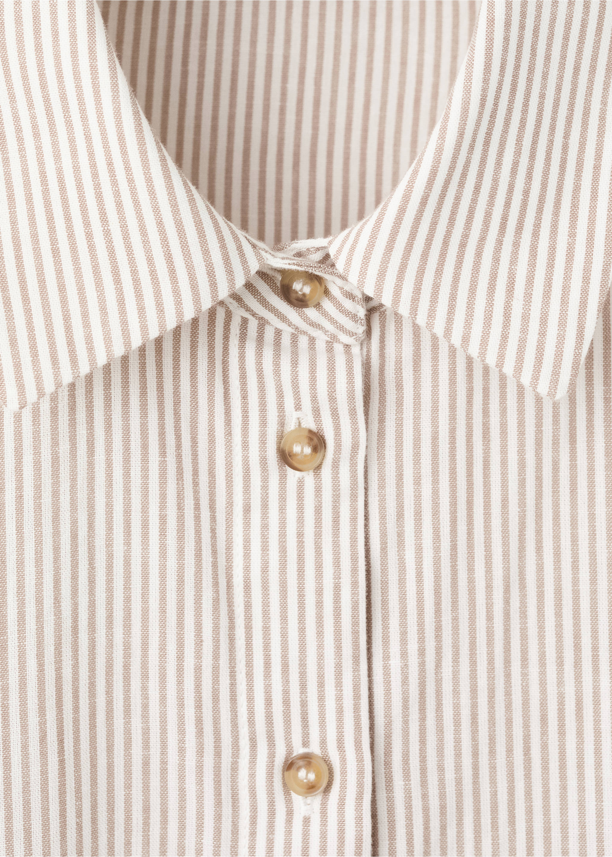Short sleeve striped shirt - Details of the article 8, Sand. Ref: 27078265-00.