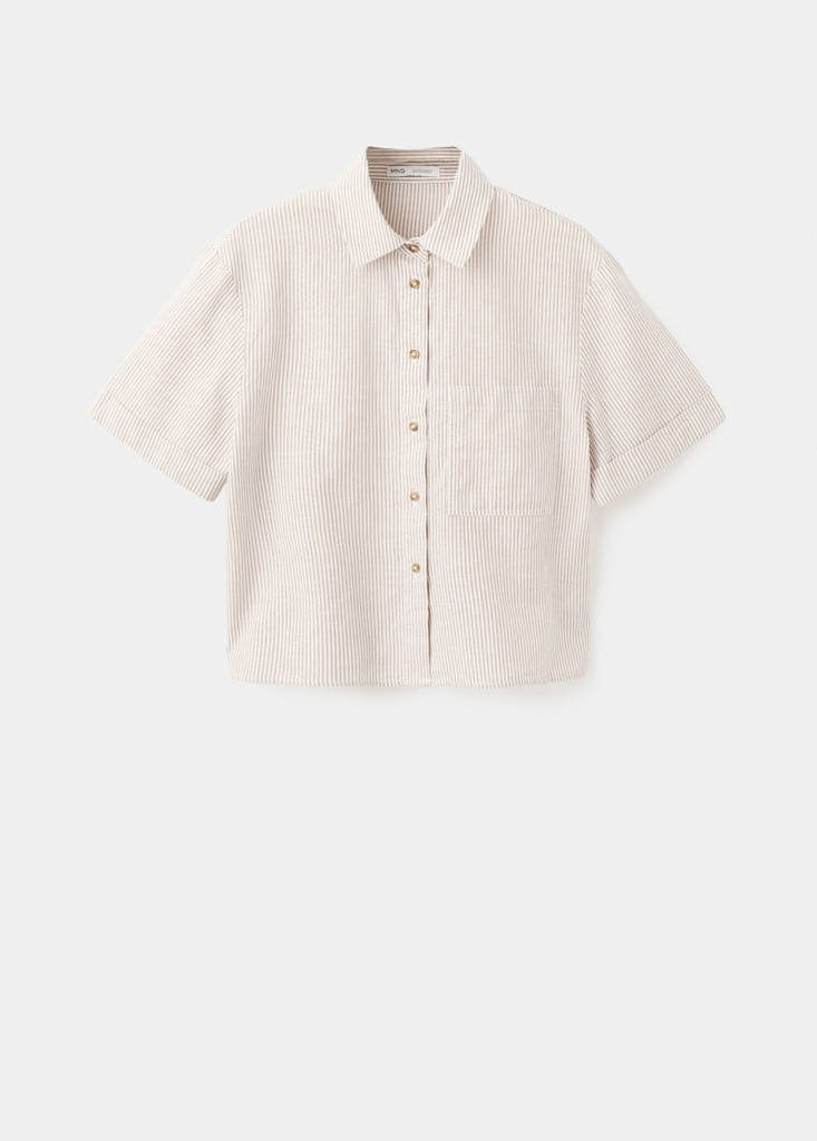 Short sleeve striped shirt — Sand