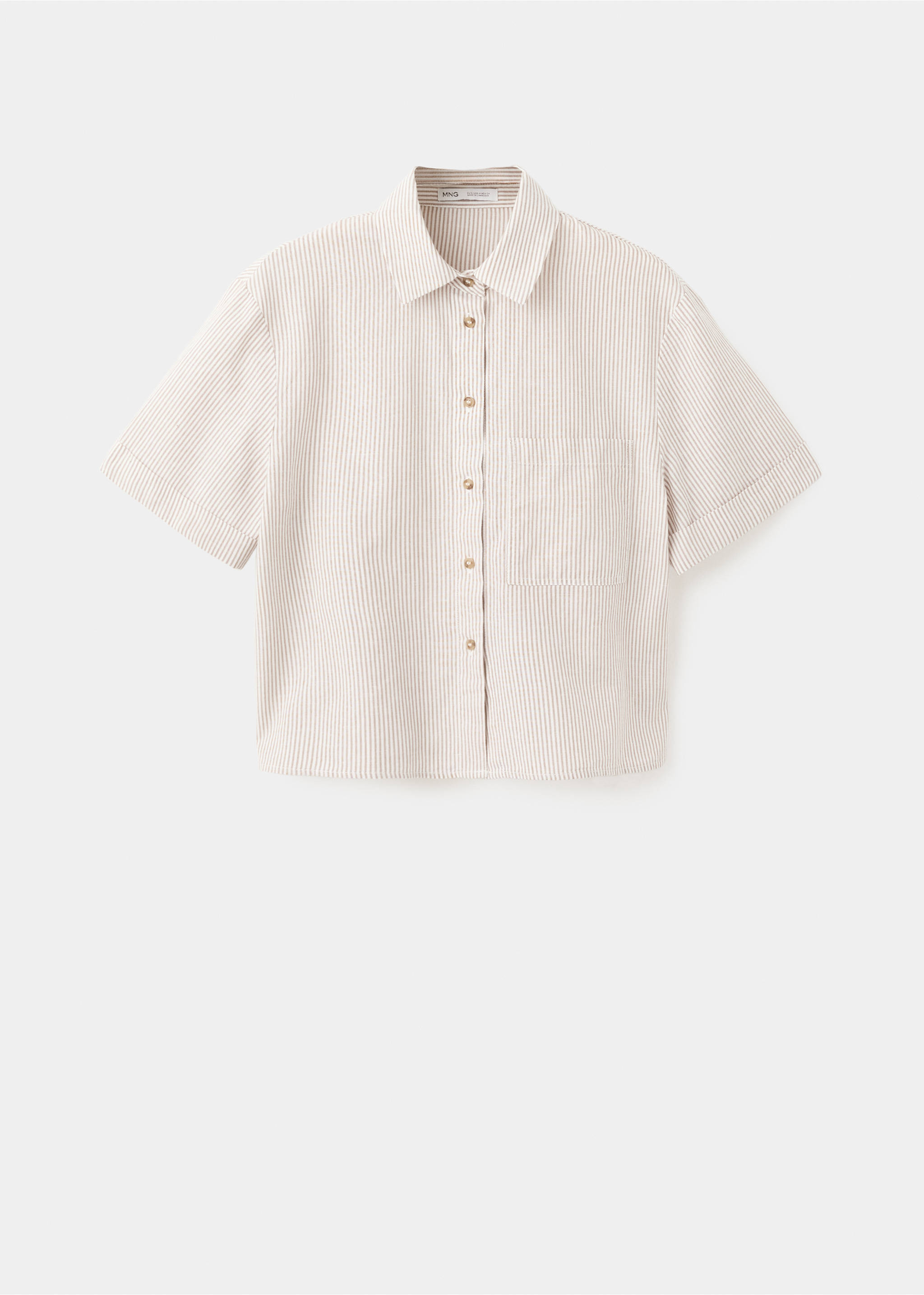 Short sleeve striped shirt - Article without model, Sand. Ref: 27078265-00.