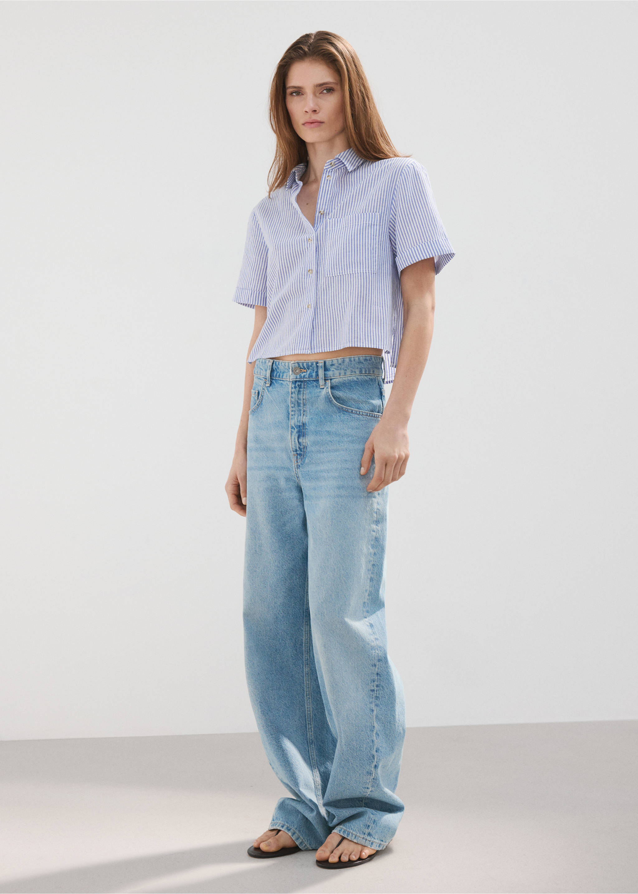 Short sleeve striped shirt - General plane, Sky Blue. Ref: 27078265-00.