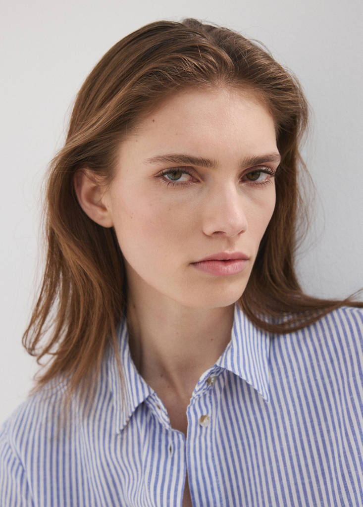 Short sleeve striped shirt — Sky Blue