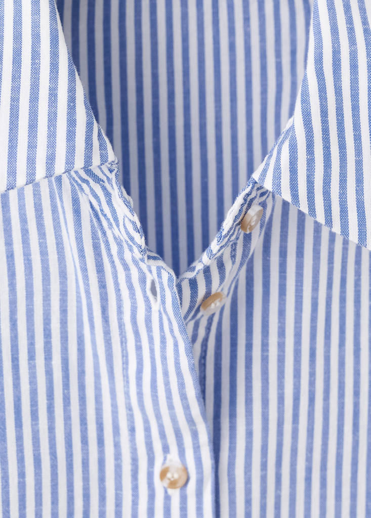 Short sleeve striped shirt — Sky Blue