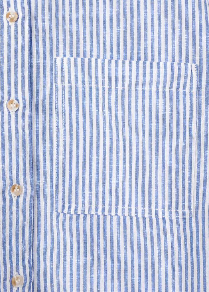 Short sleeve striped shirt — Sky Blue