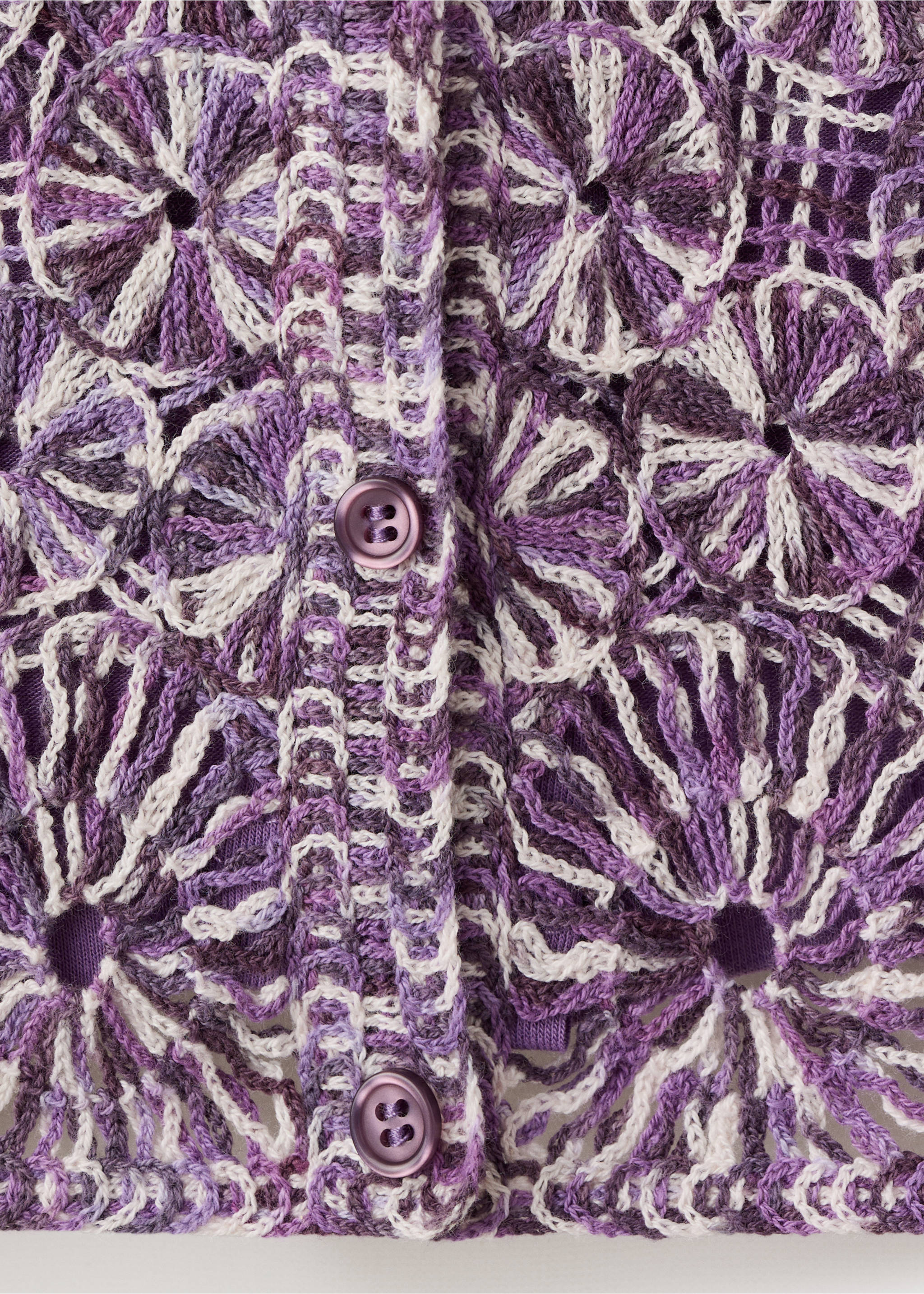 Crochet top with flowers - Details of the article 8, Purple. Ref: 27078266-00.