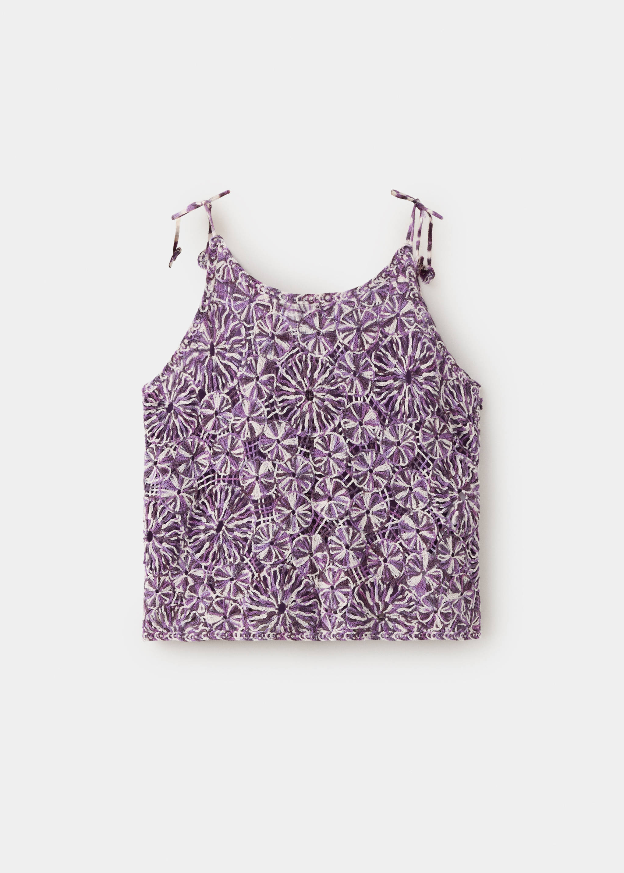 Crochet top with flowers - Reverse of the article