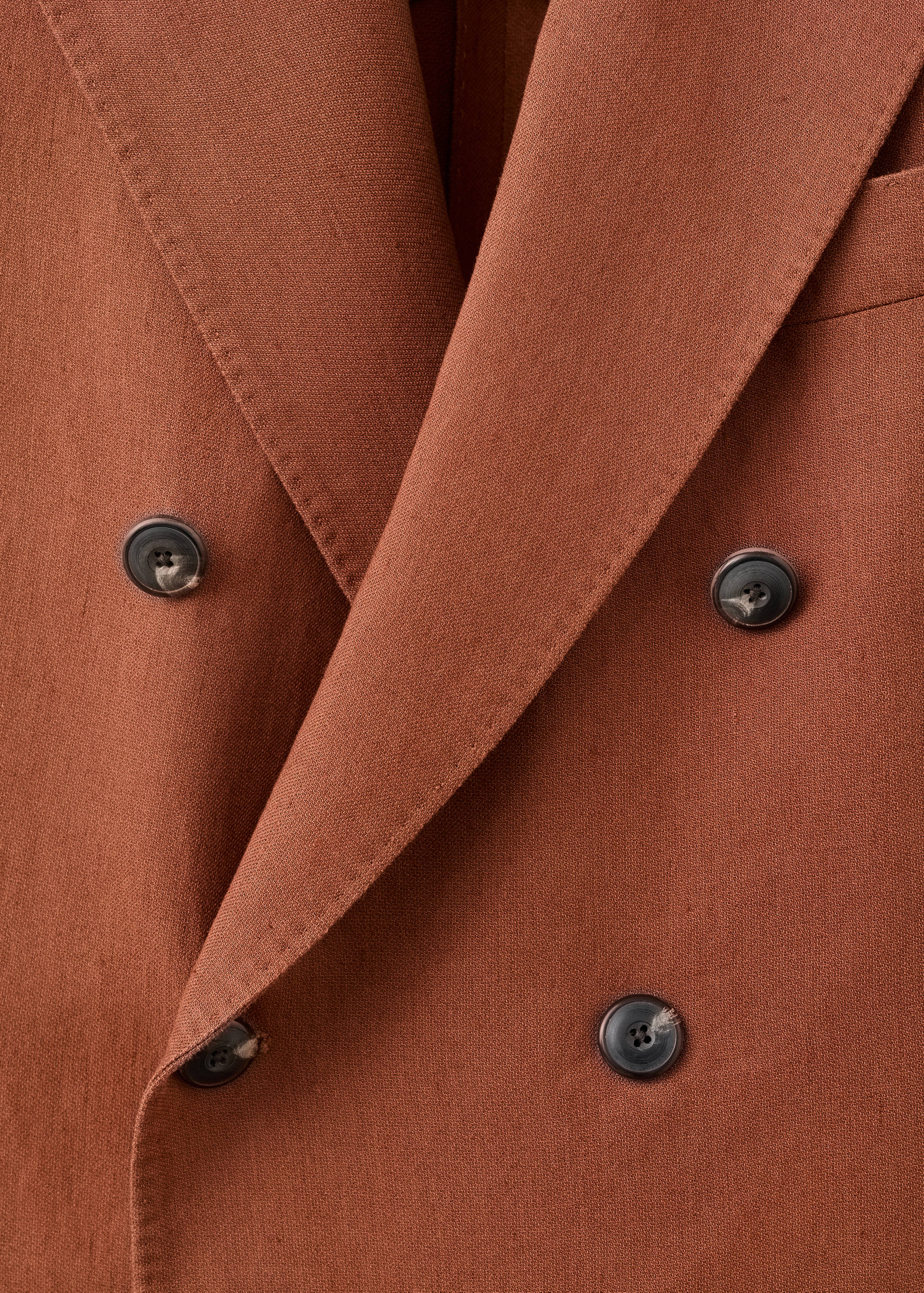 Двубортный приталенный пиджак из смеси льна - Деталь изделия 8