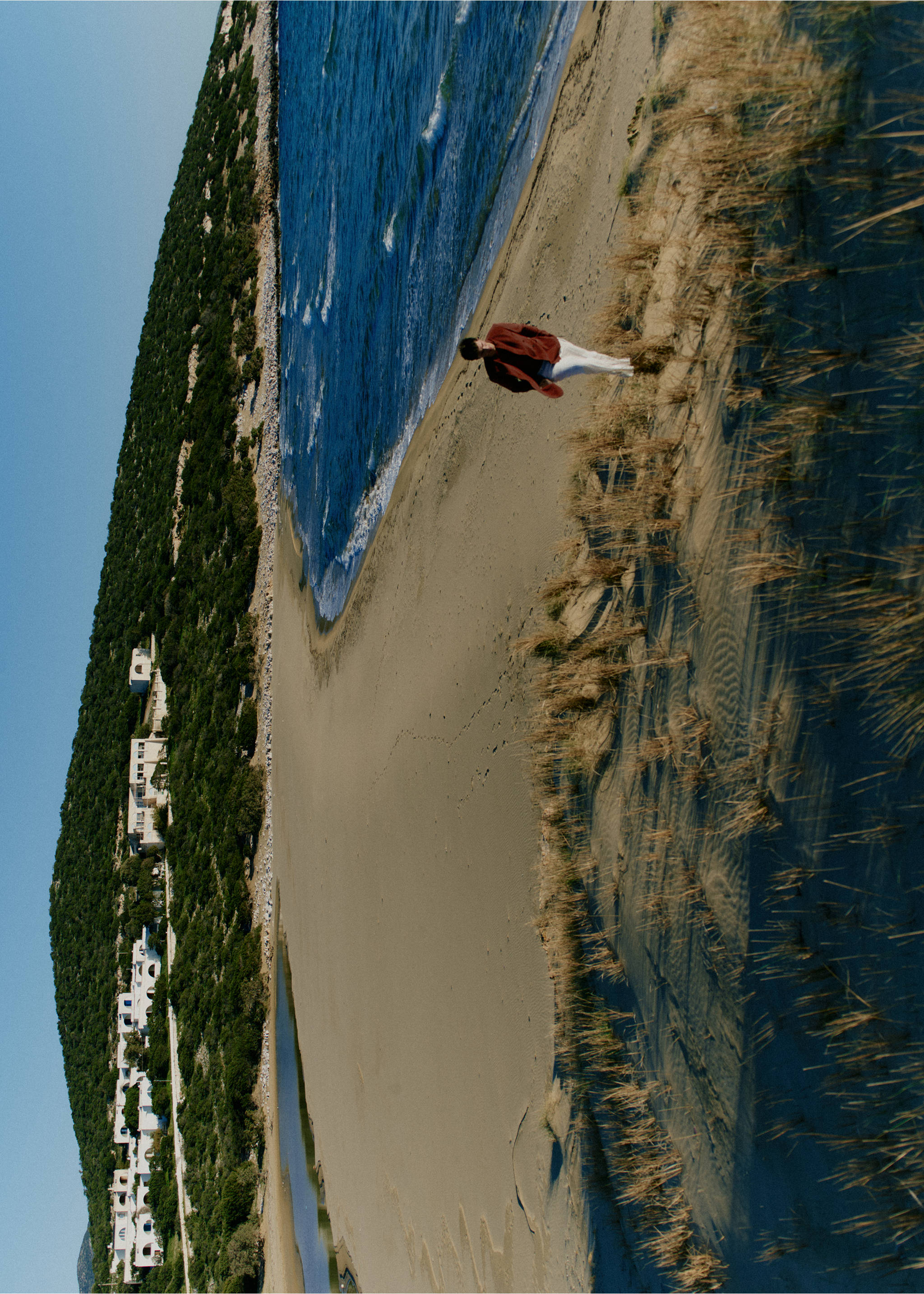 Slim fit double-breasted linen blend jacket - Details of the article 5, Russet. Ref: 27078270-00.