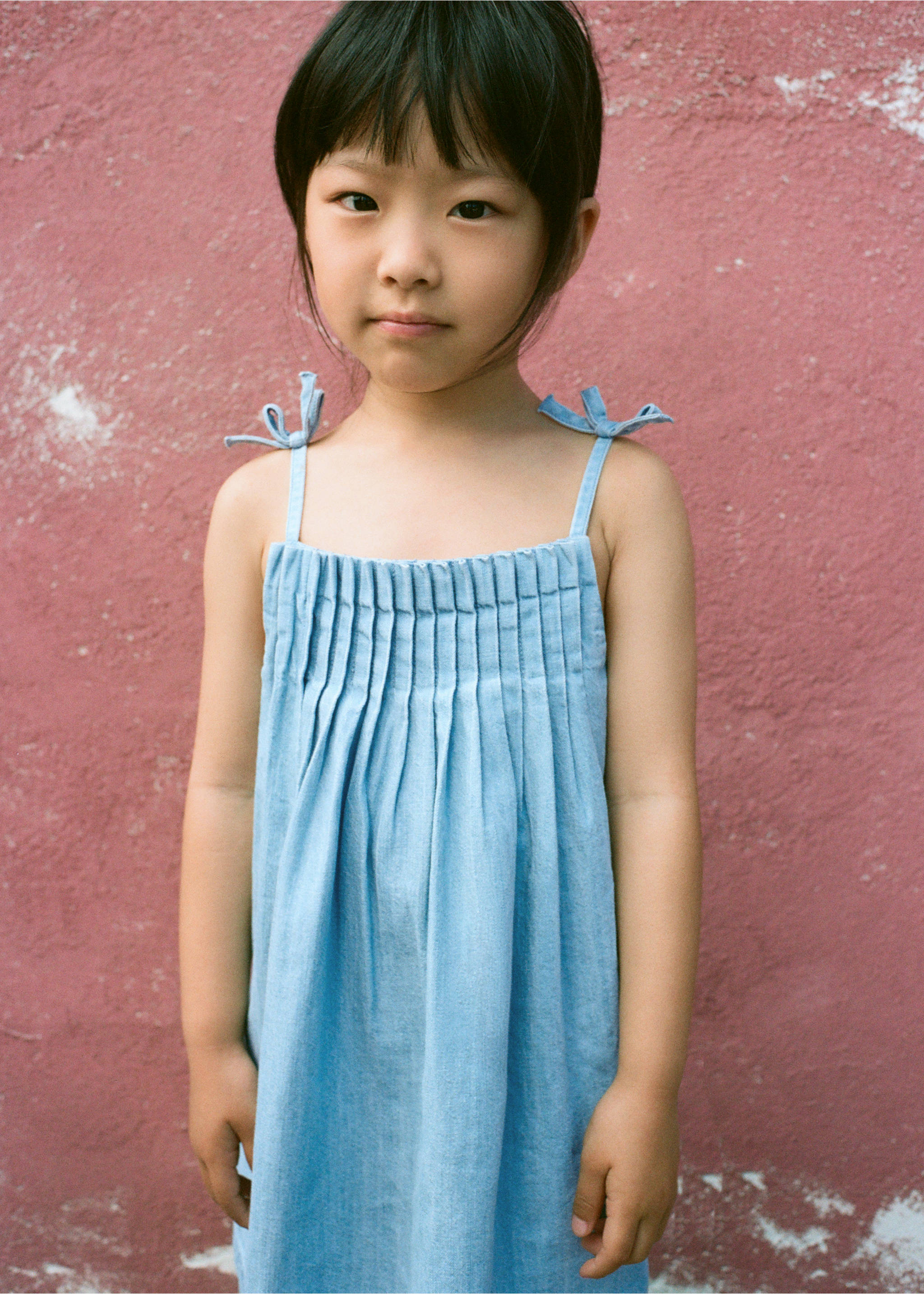 Short denim dress - Details of the article 6, Light Blue. Ref: 27078273-00.