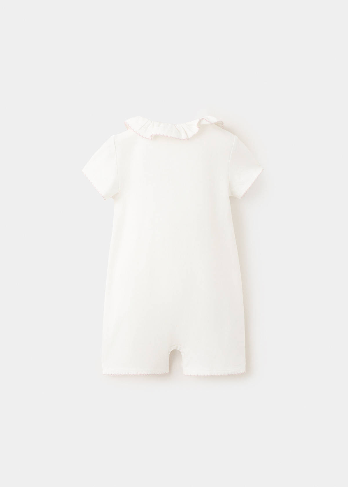 Cotton babydoll collar pyjama — Off White