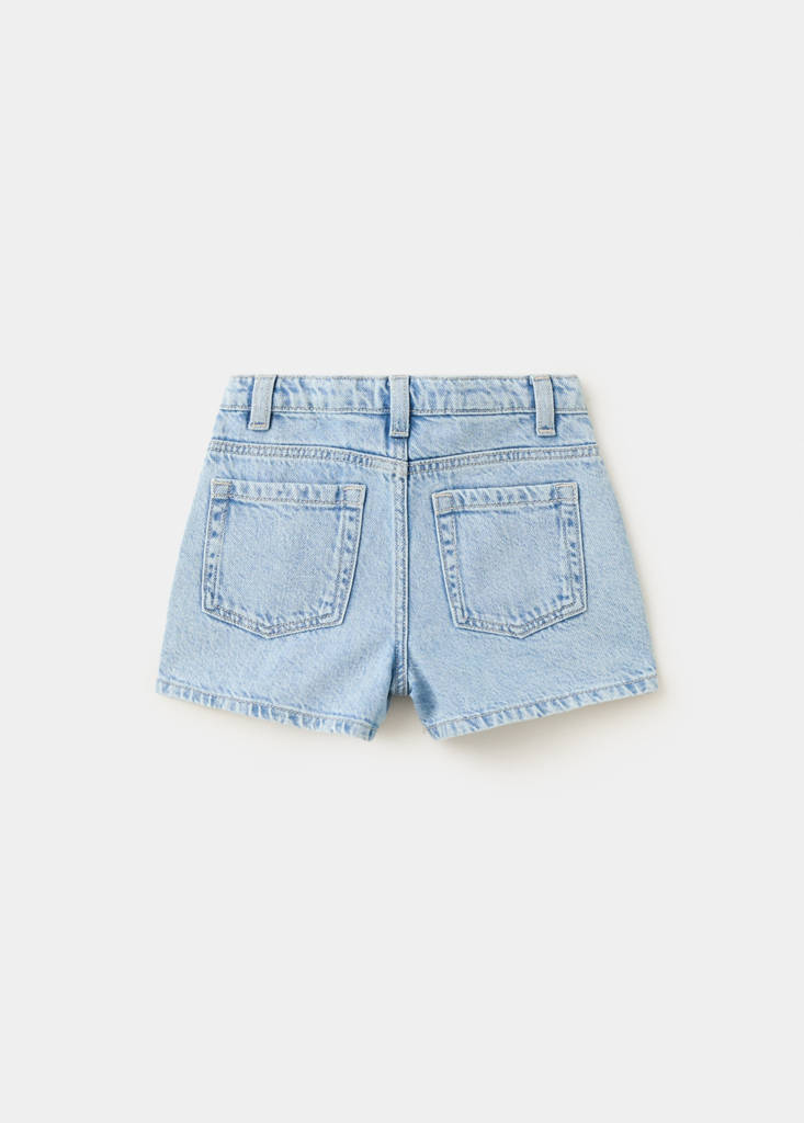 Strass denim shorts — Light Blue