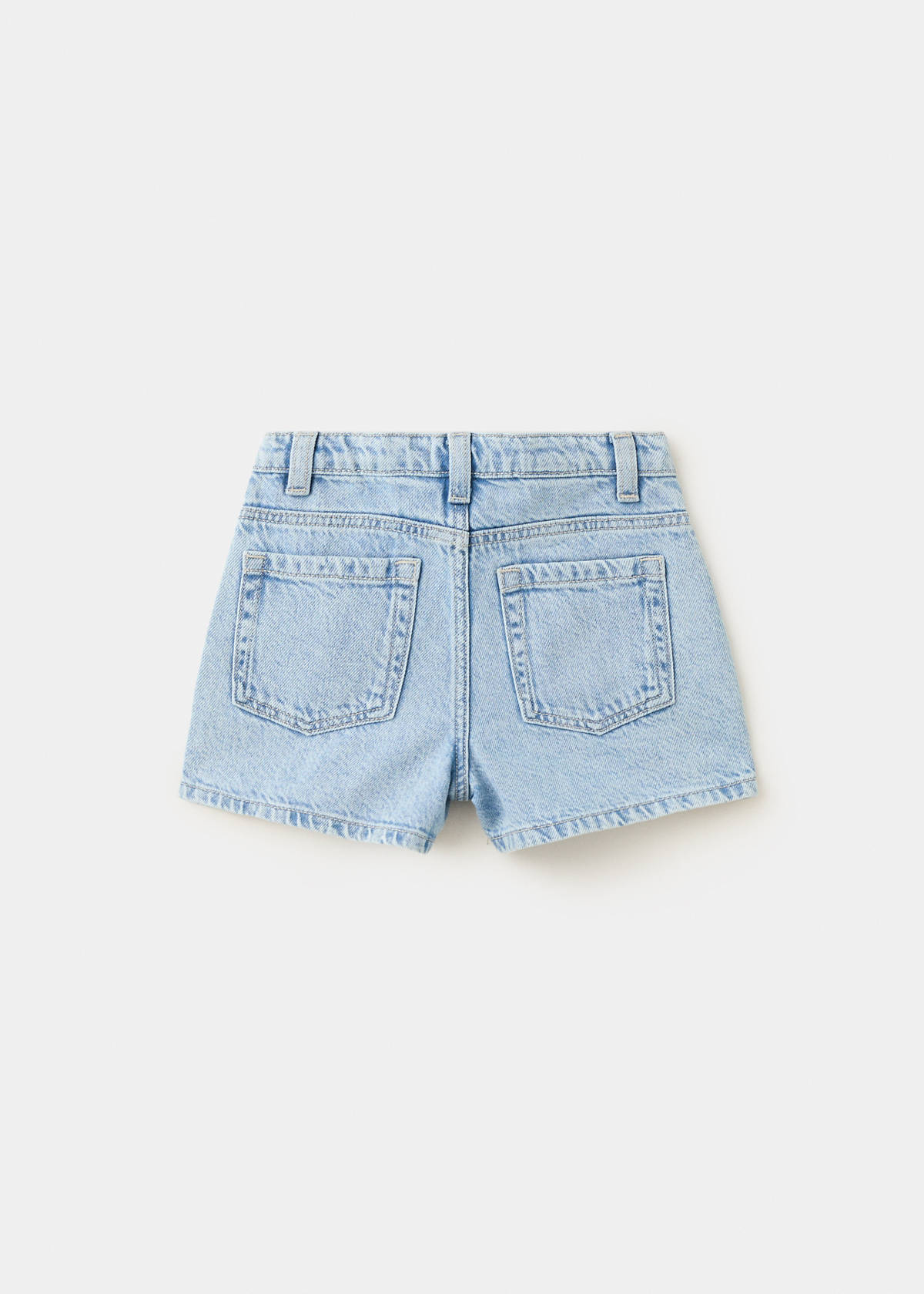 Strass denim shorts — Light Blue