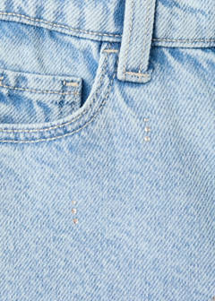 Strass denim shorts — Light Blue 5