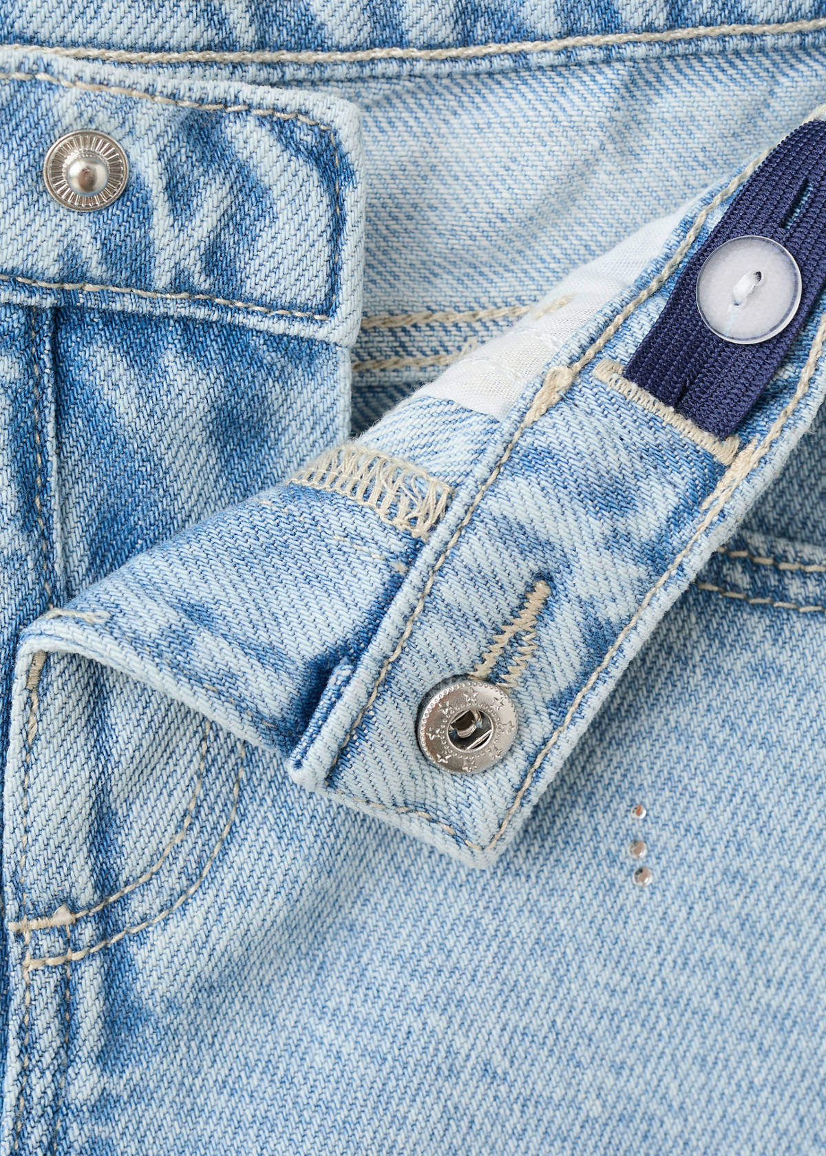 Strass denim shorts — Light Blue