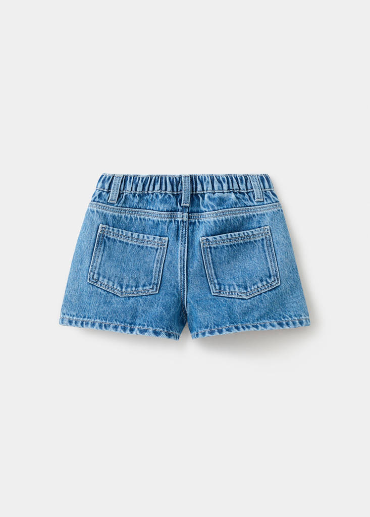 Studded denim shorts — Medium Blue