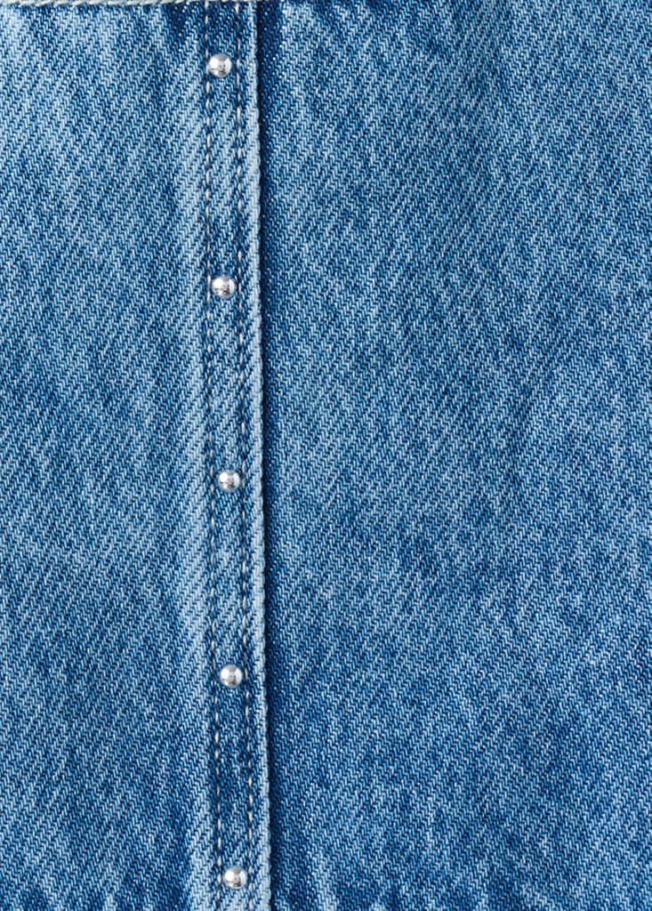 Studded denim shorts — Medium Blue