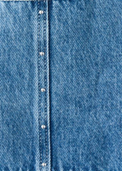 Studded denim shorts — Medium Blue 7
